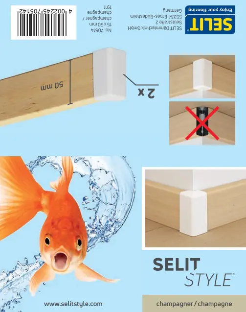 SELITSTYLE Außenecke champagner Höhe 50 mm