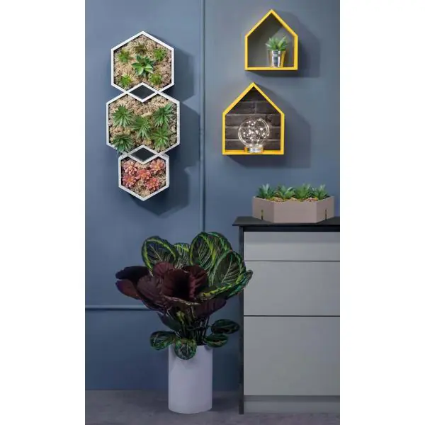 Glorex Design-Rahmen Holz Sechseck 3 Stück