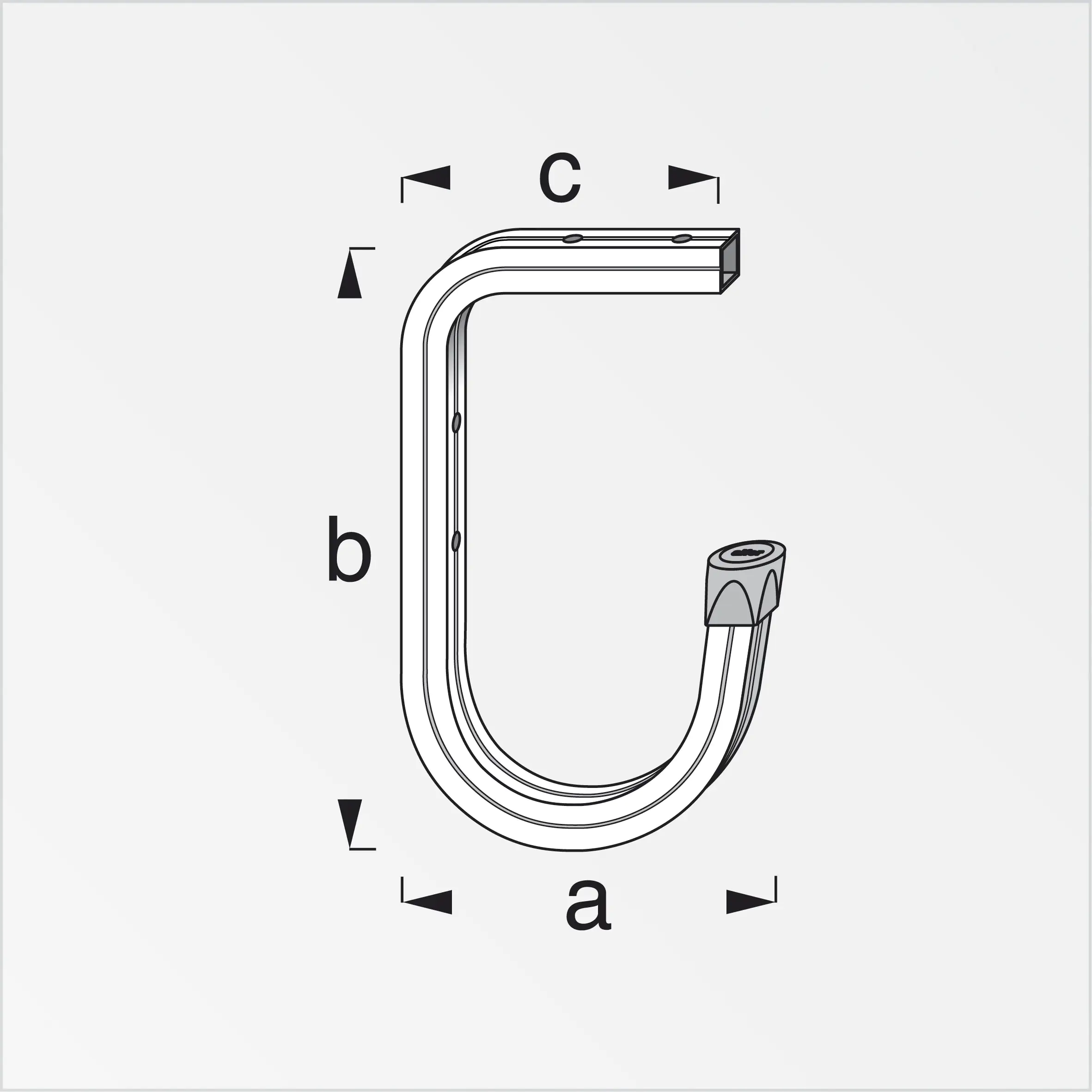 alfer Wand- und Deckenhaken 110 x 165 x 90 mm Aluminium roh Kappe rot