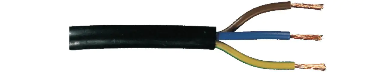Gummileitung H05RR-F 3 x 1,0 - 5 Meter, schwarz