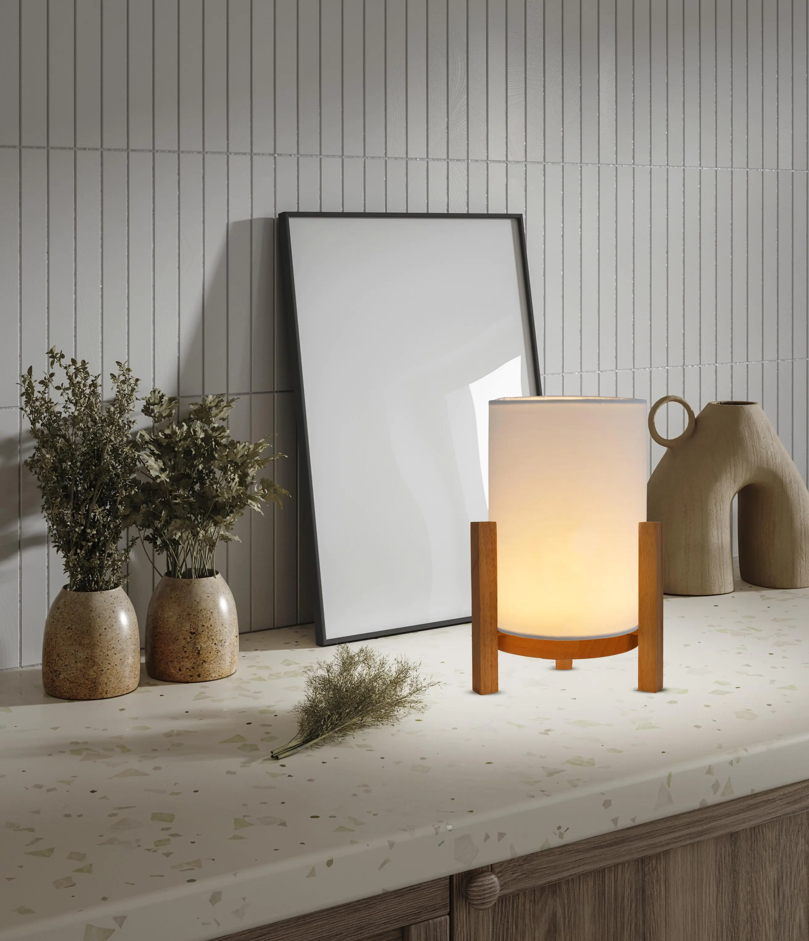 Light & More LED Akku-Tischleuchte Madita weiß dimmbar