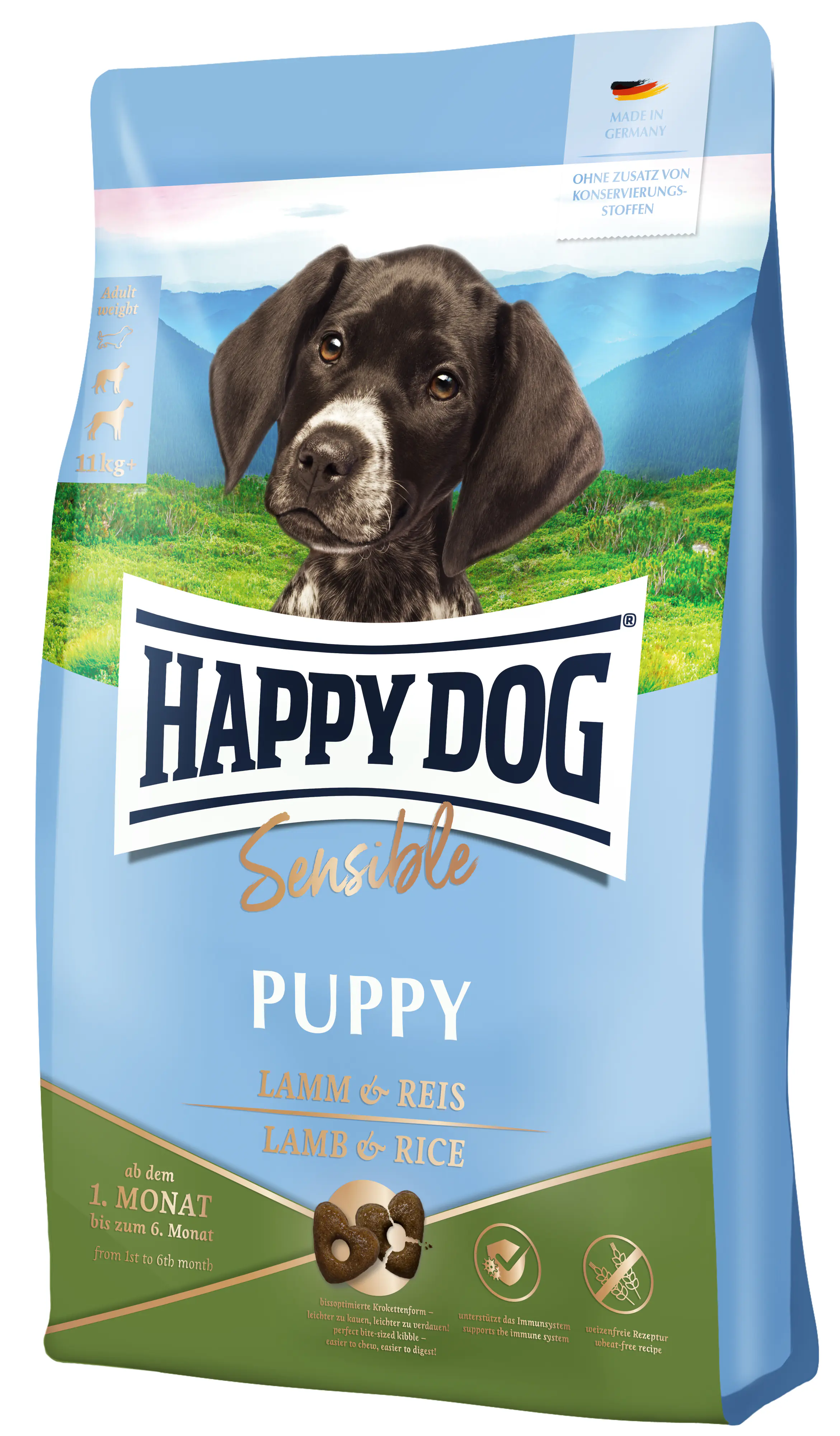 Happy Dog Hundetrockenfutter Junior 4 kg Lamm & Reis