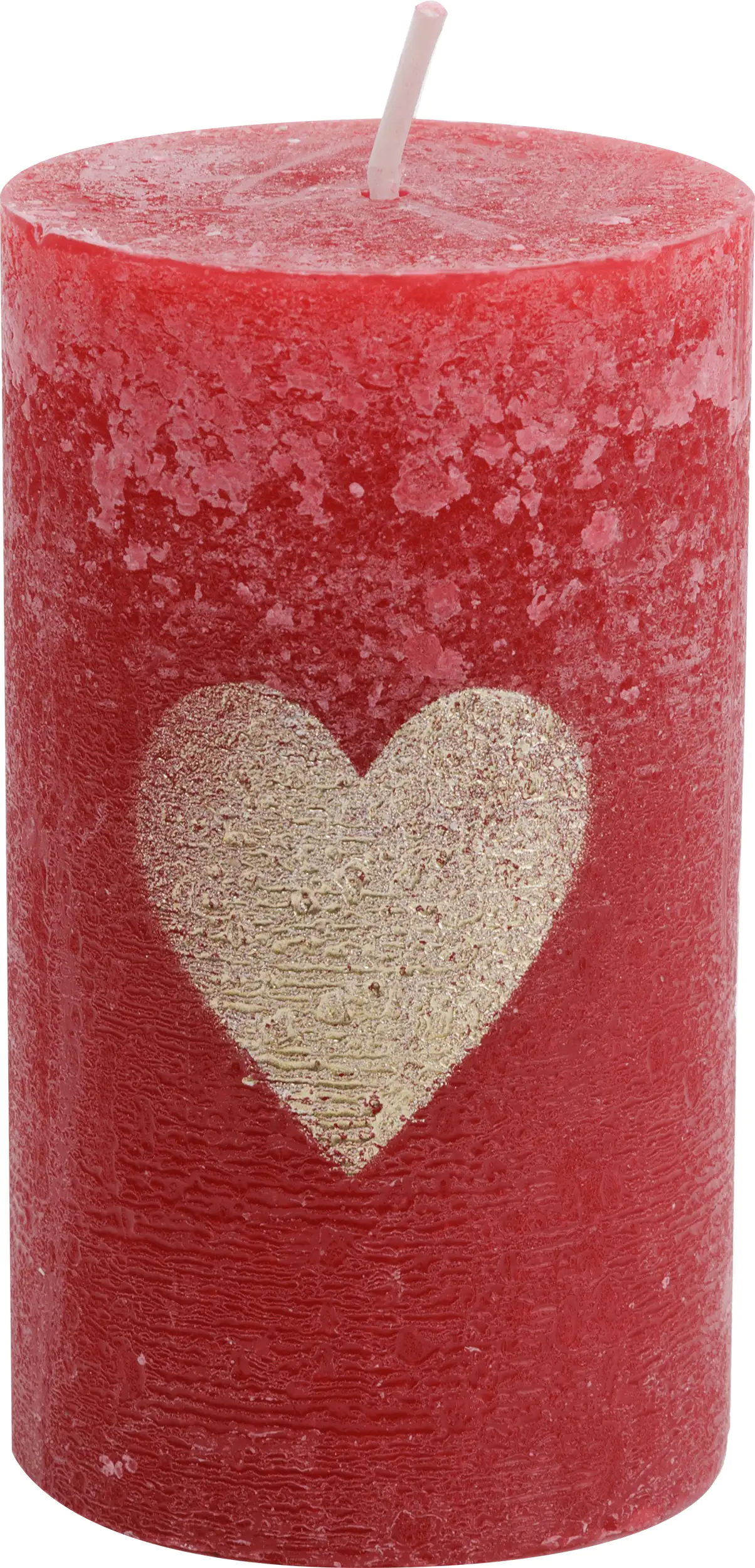 House of Rustic Kerze ruby rot mit gold Herz Ø 6,8 x 12 cm House of Rustic Kerze ruby rot mit gold Herz Ø 6,8 x 12 cm