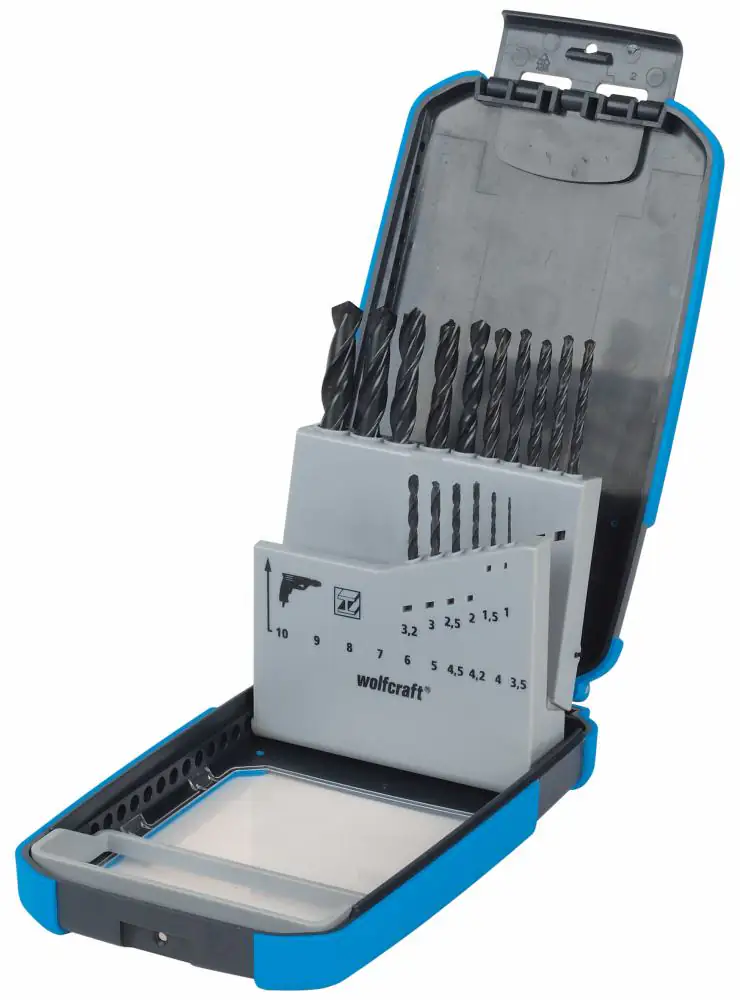 Wolfcraft Metallbohrer-Set HSS rollgewalzt Ø 1 - 10 mm 16-teilig Rundschaft Wolfcraft Metallbohrer-Set HSS rollgewalzt Ø 1 - 10 mm 16-teilig Rundschaft