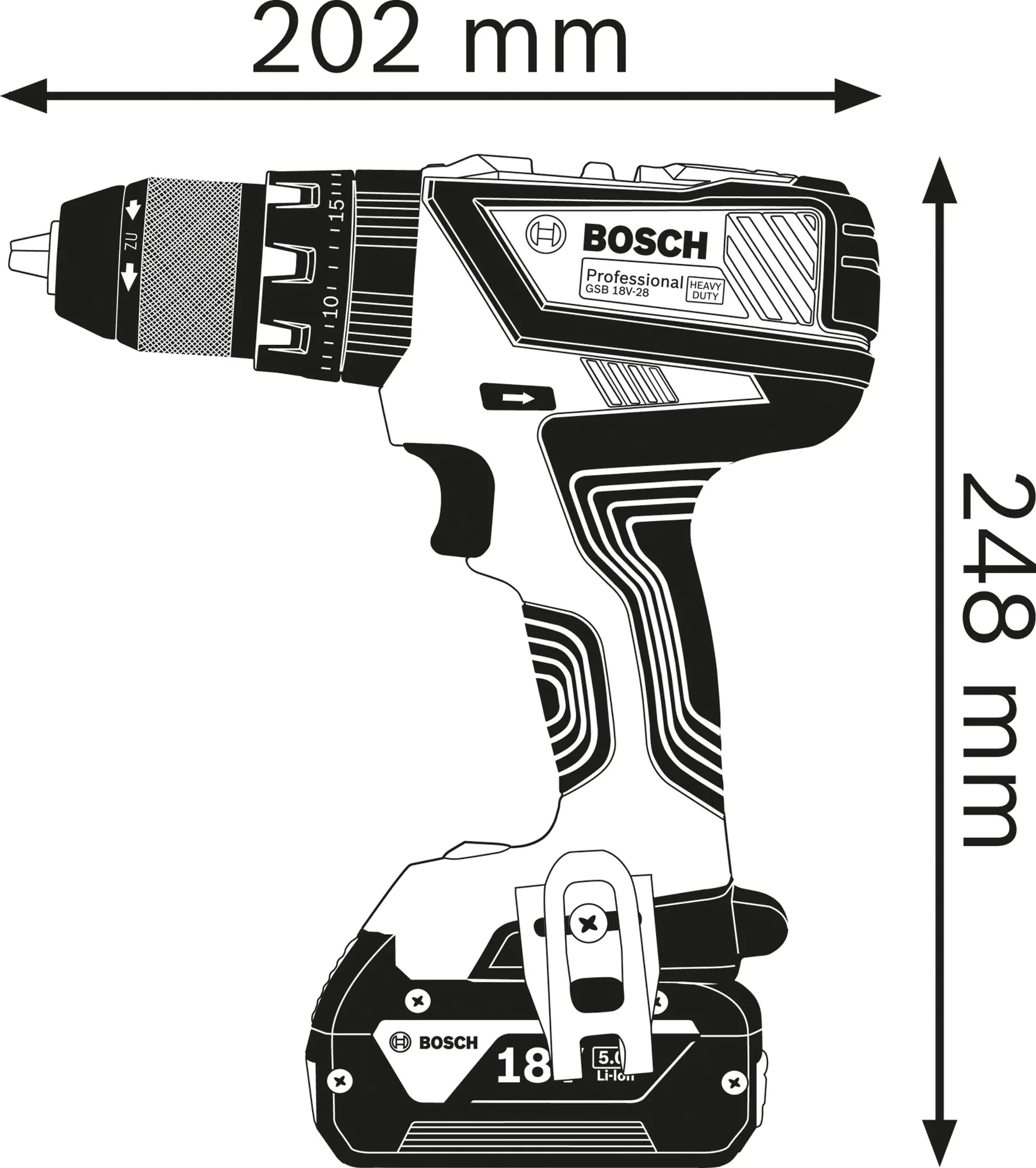 Bosch Professional Akku-Schlagbohrschrauber GSB 18V-28 Solo Bosch Professional Akku-Schlagbohrschrauber GSB 18V-28 Solo
