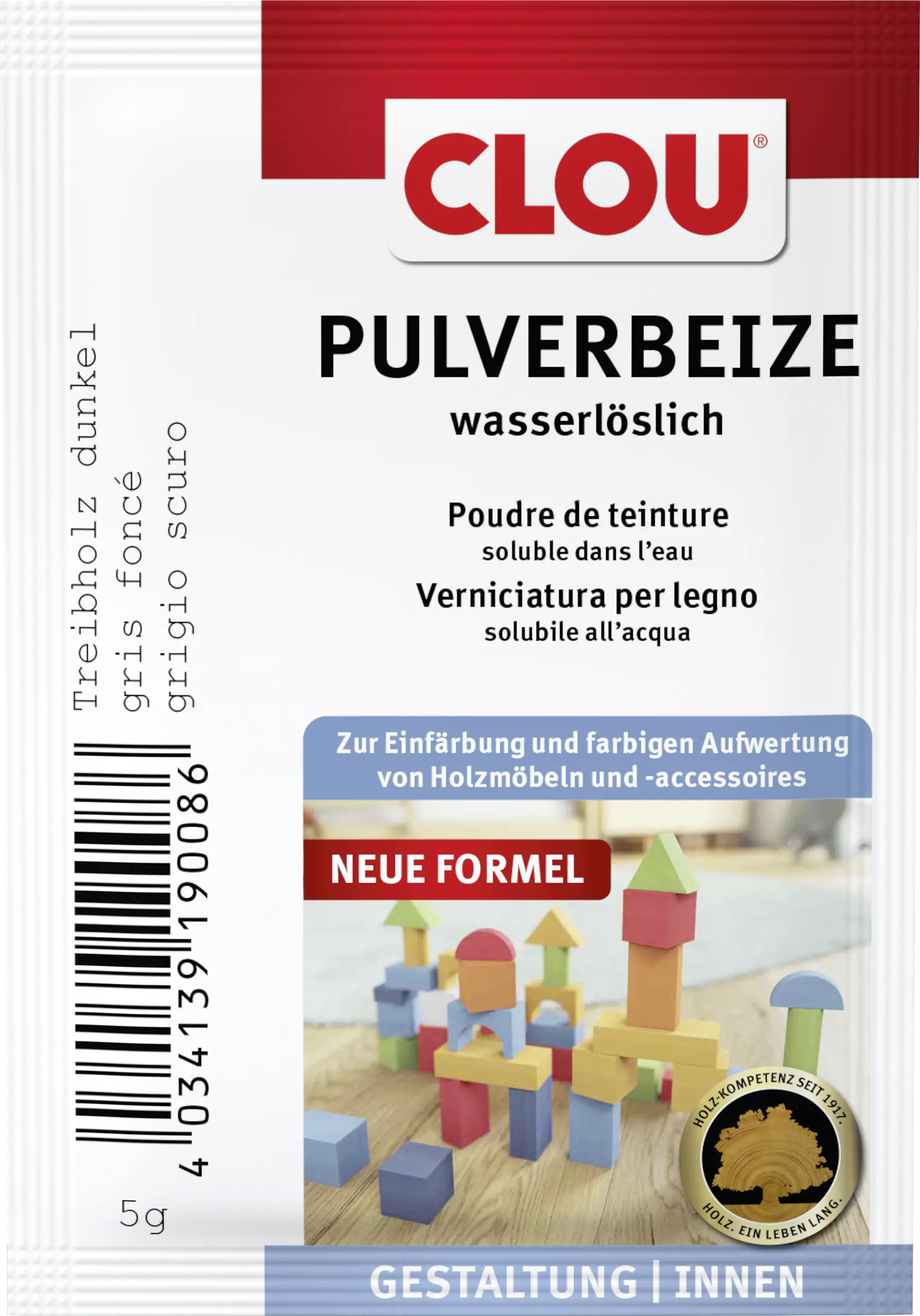 Clou Holzbeize 5 g treibholz dunkel