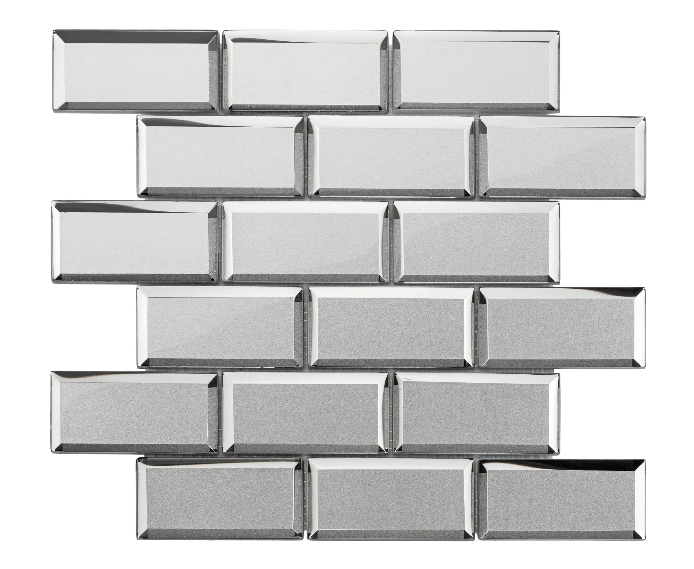 Mosaikfliese Glas Paris 30 x 30 cm silber Steingröße: ca. 9,8 x 4,8 cm