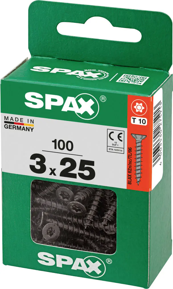 Spax Universalschrauben 3 x 25 mm T10 Vollgewinde - 100 Stk. 