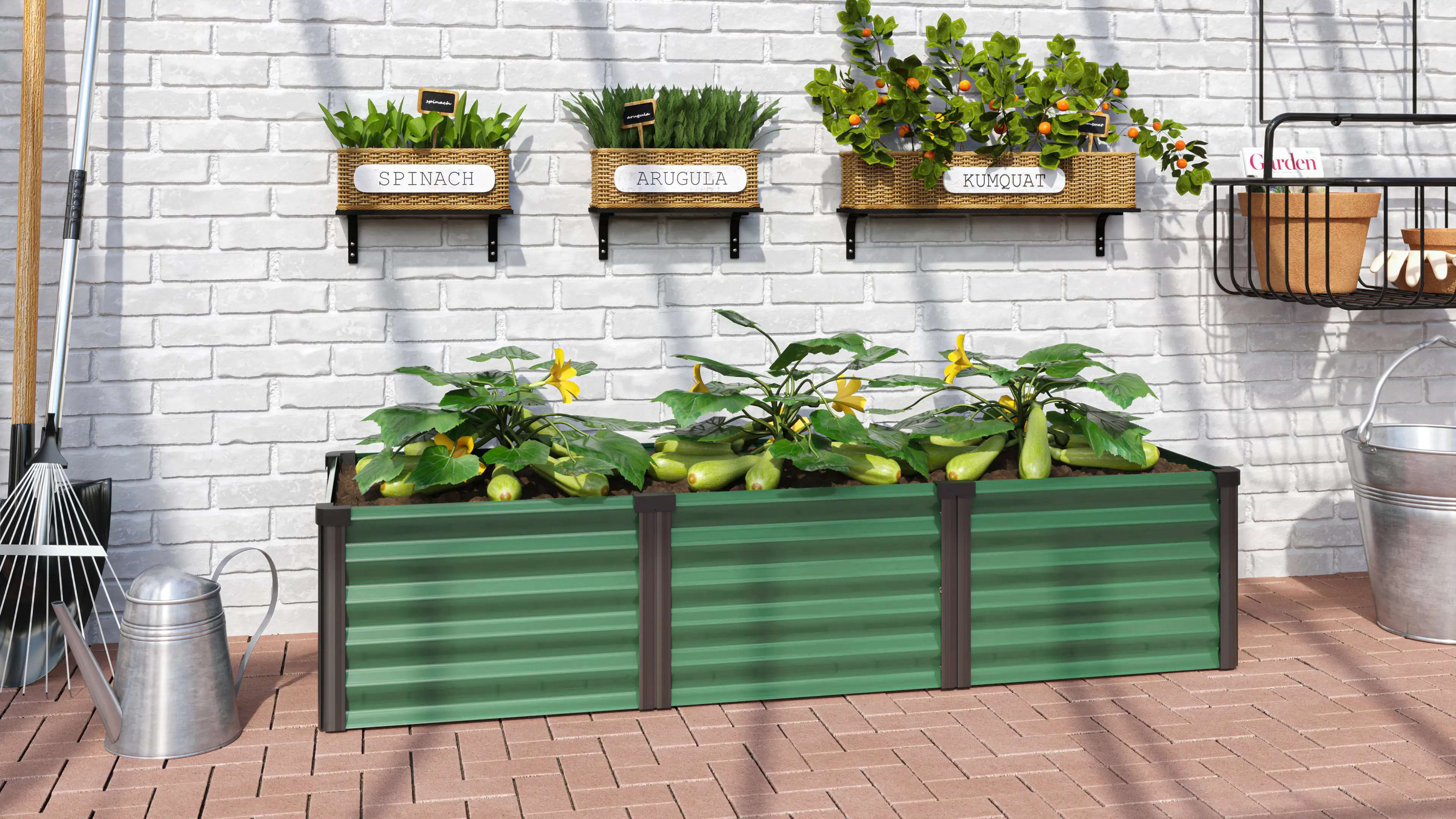 Vitavia Hochbeet Meta In & Out 401S seegras/schwarz 1,85 x 0,65 x 0,40 m