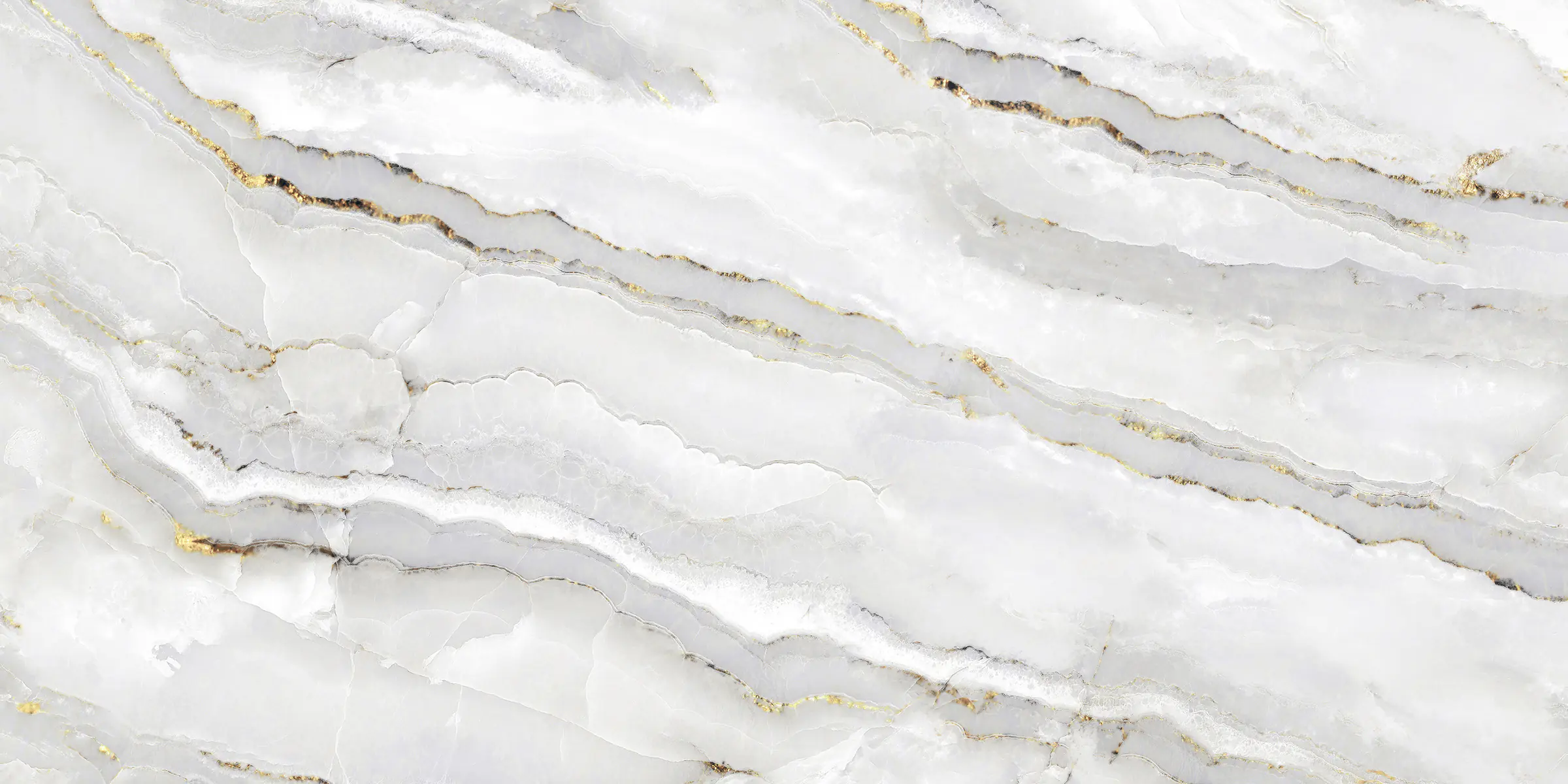 Bodenfliese Feinsteinzeug Alabaster Cleo Light 60 x 120 cm weiß/gold