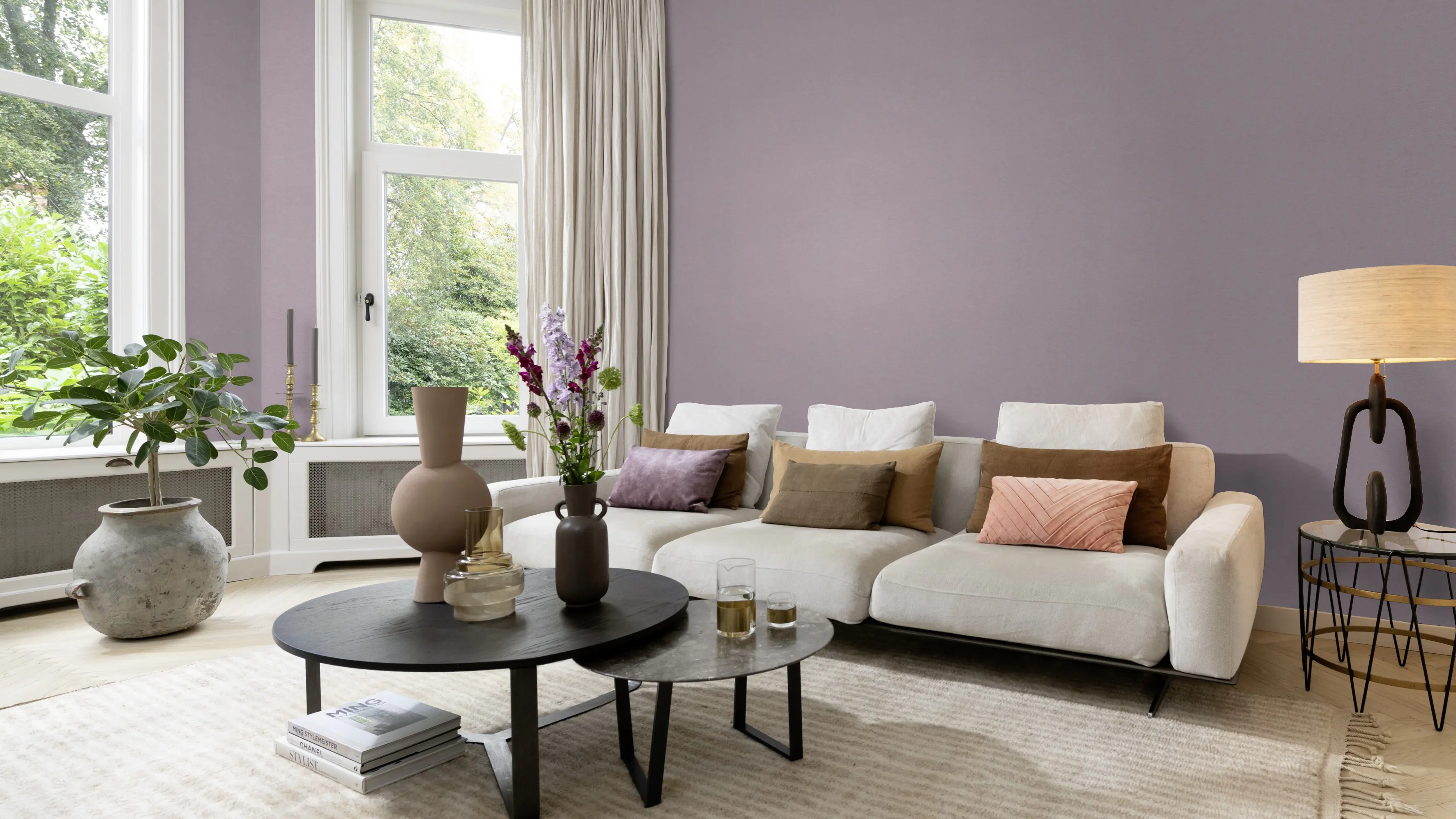 Rasch Vliestapete 448535 Florentine uni lila 10,05 x 0,53 m