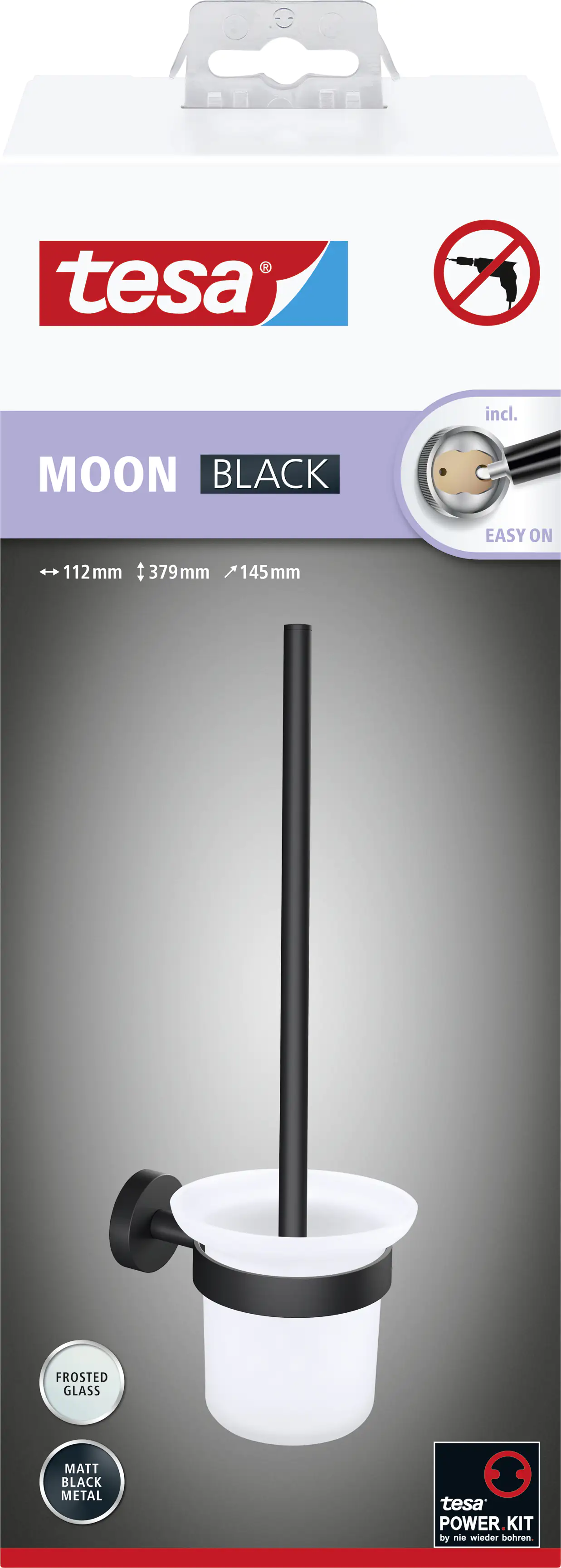 Tesa WC-Bürstengarnitur MOON schwarz