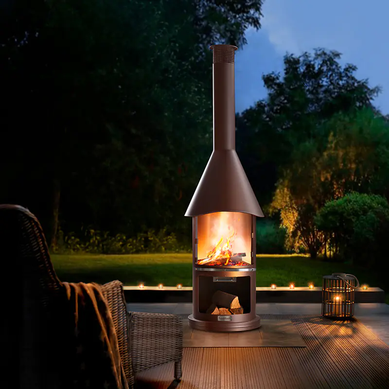 Buschbeck Edelstahlkamin Auckland braun