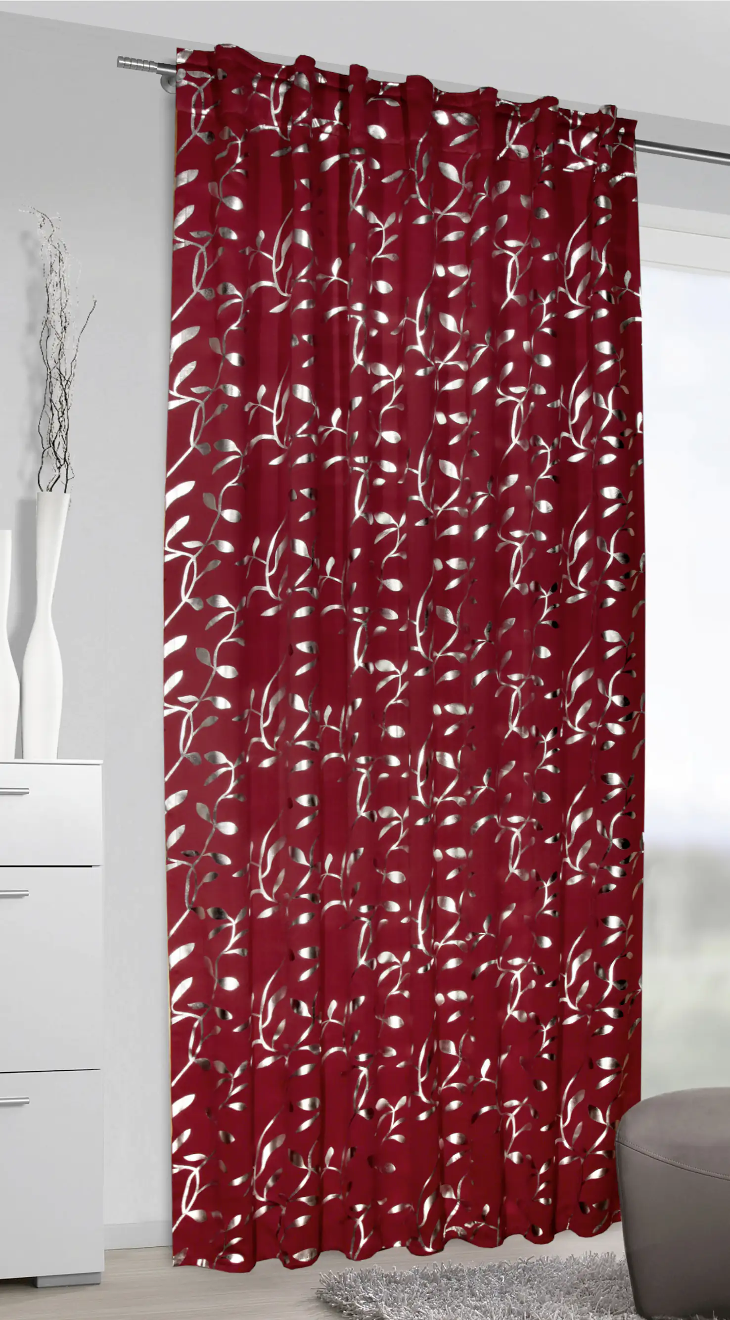 Neusser Collection Schlaufenschal verdeckte Schlaufen rot 135x245 cm