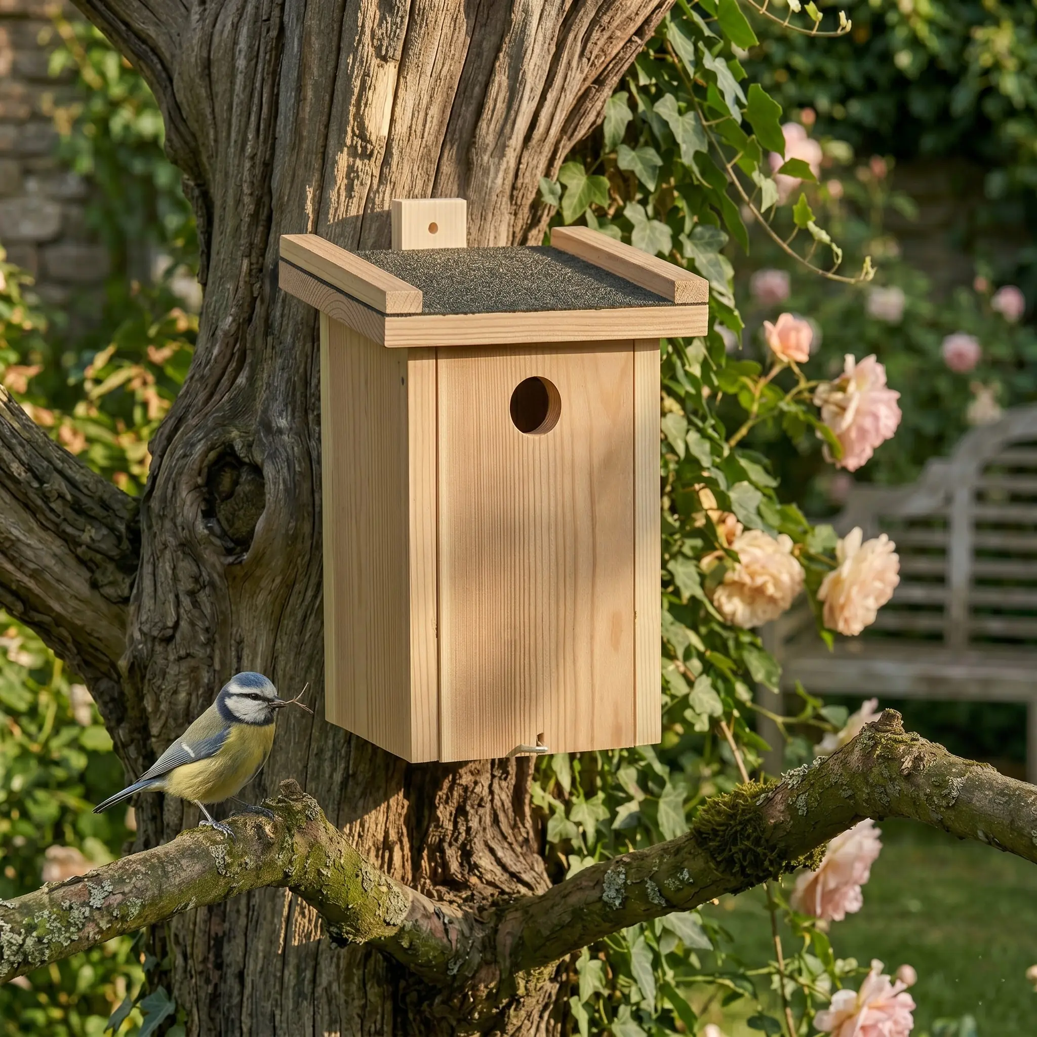 Nistkasten für Wildvögel 26 x 19 cm Einflugloch Ø 2,8 cm natur