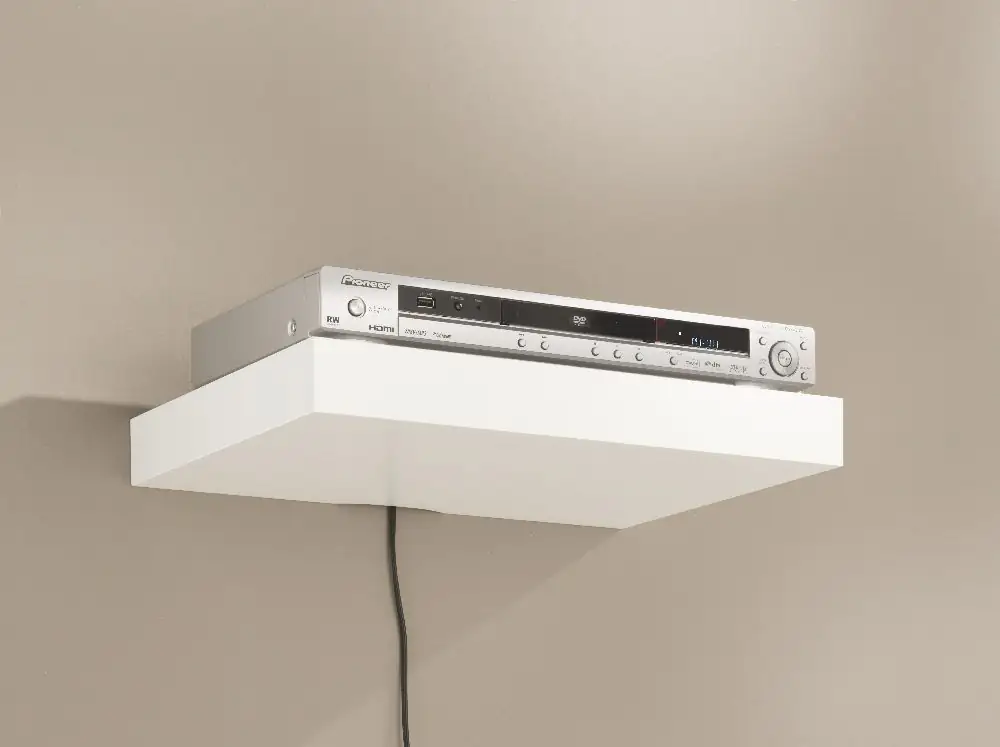 4007557021379 Dolle Wandregal Mediabord 44,5 x 30 cm, 50 mm, weiß, Kabelführung