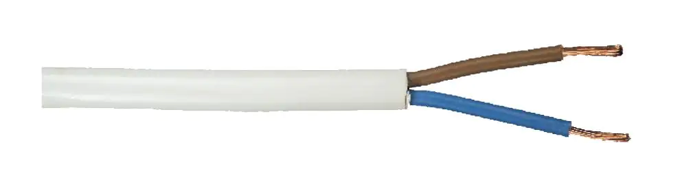 Schlauchleitung H03VV-F 2 x 0,75 - 1 Meter, weiß