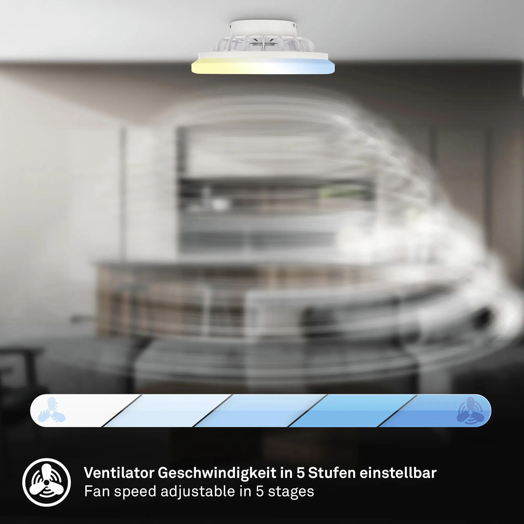Briloner LED Deckenleuchte mit Ventilator Pafo Ø 38 cm 24 W weiß matt CCT dimmbar