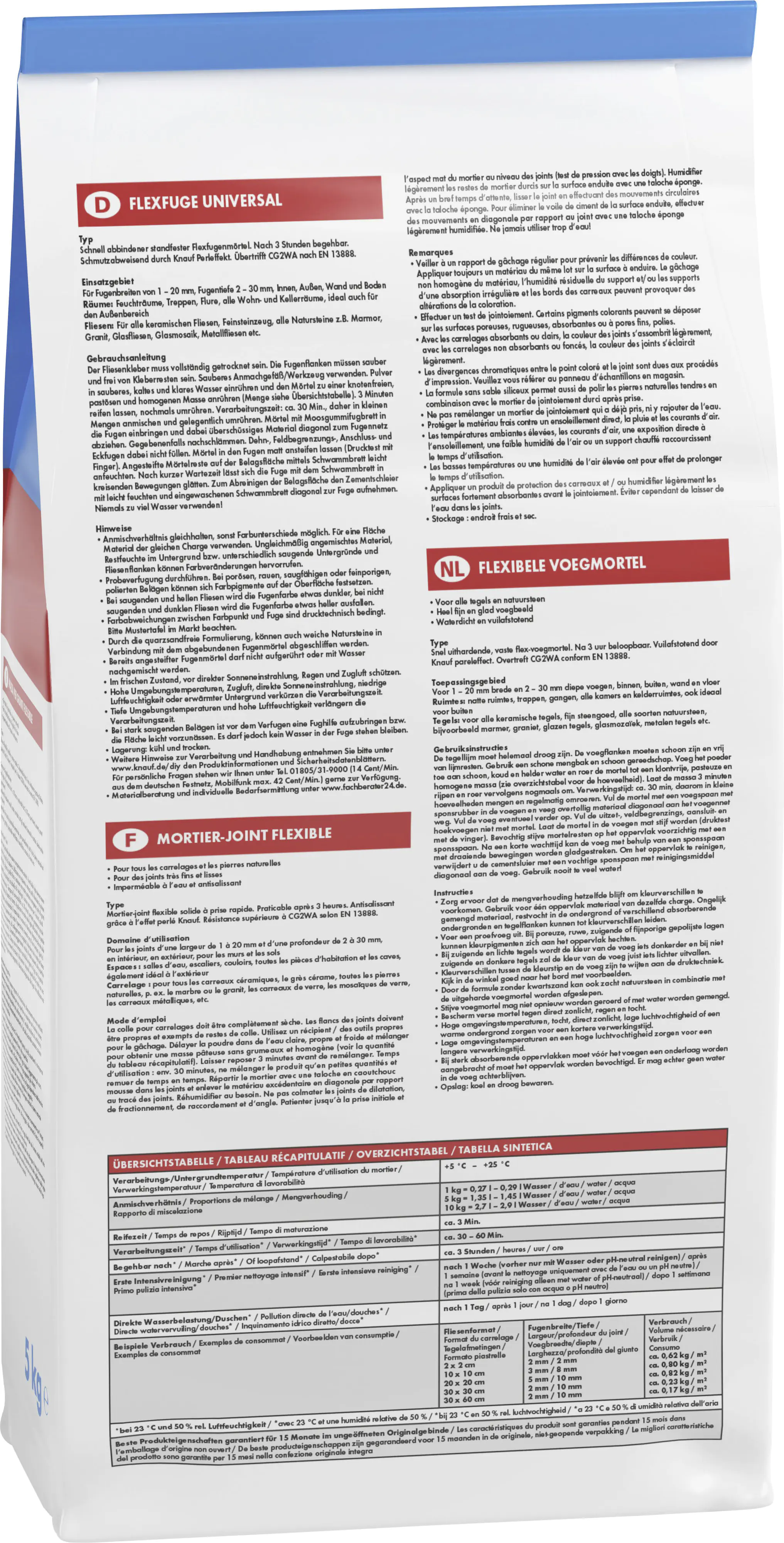 Knauf Fugenmörtel Flexfuge Universal 1 - 20 mm silbergrau 5 kg