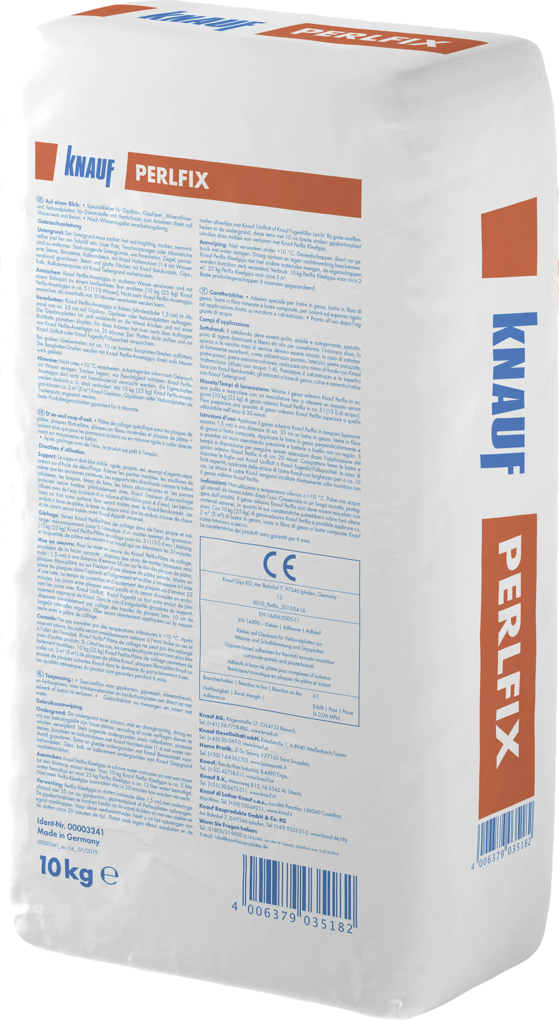 Knauf Perlfix Ansetzgips hellgrau, 10 kg