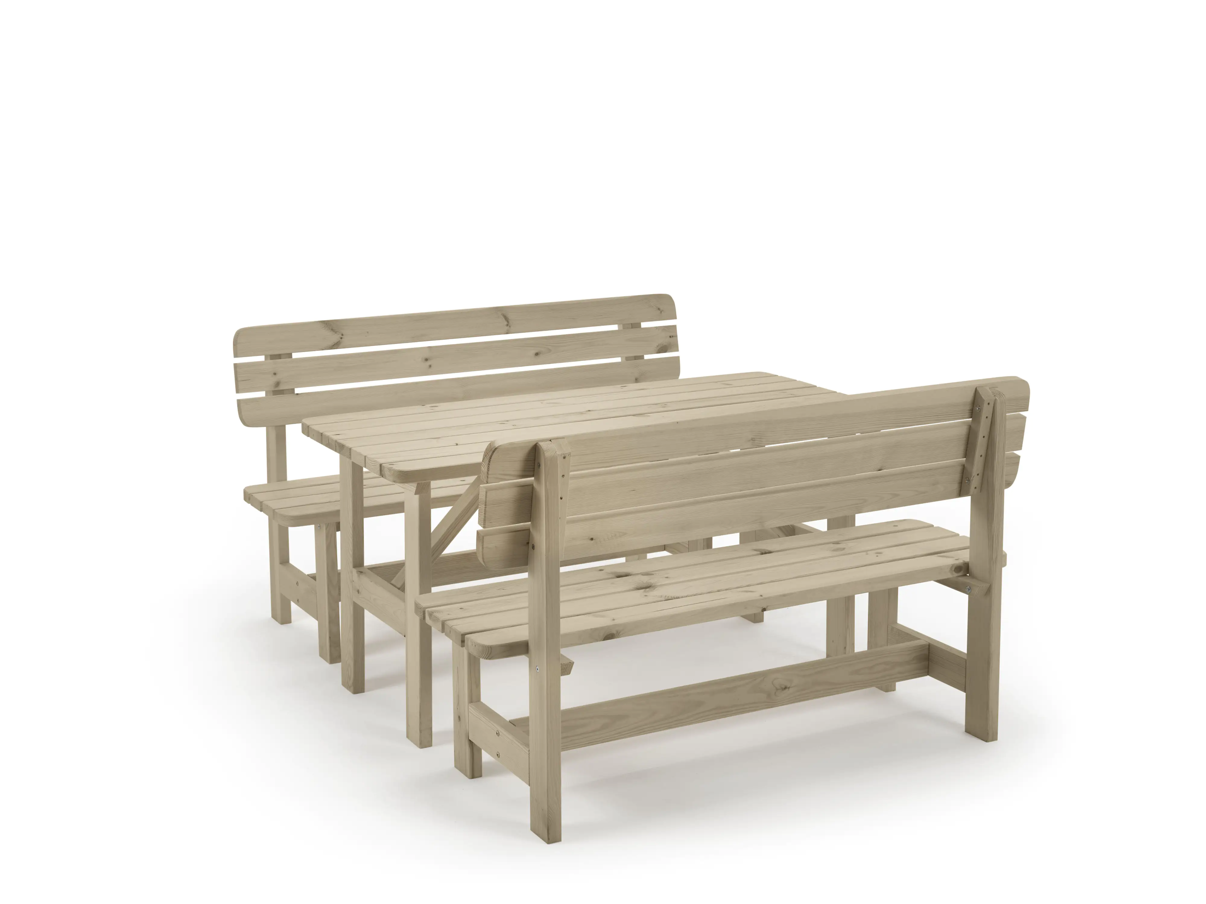 iWerk Massivholzgarnitur Kiefer grau 3-teilig