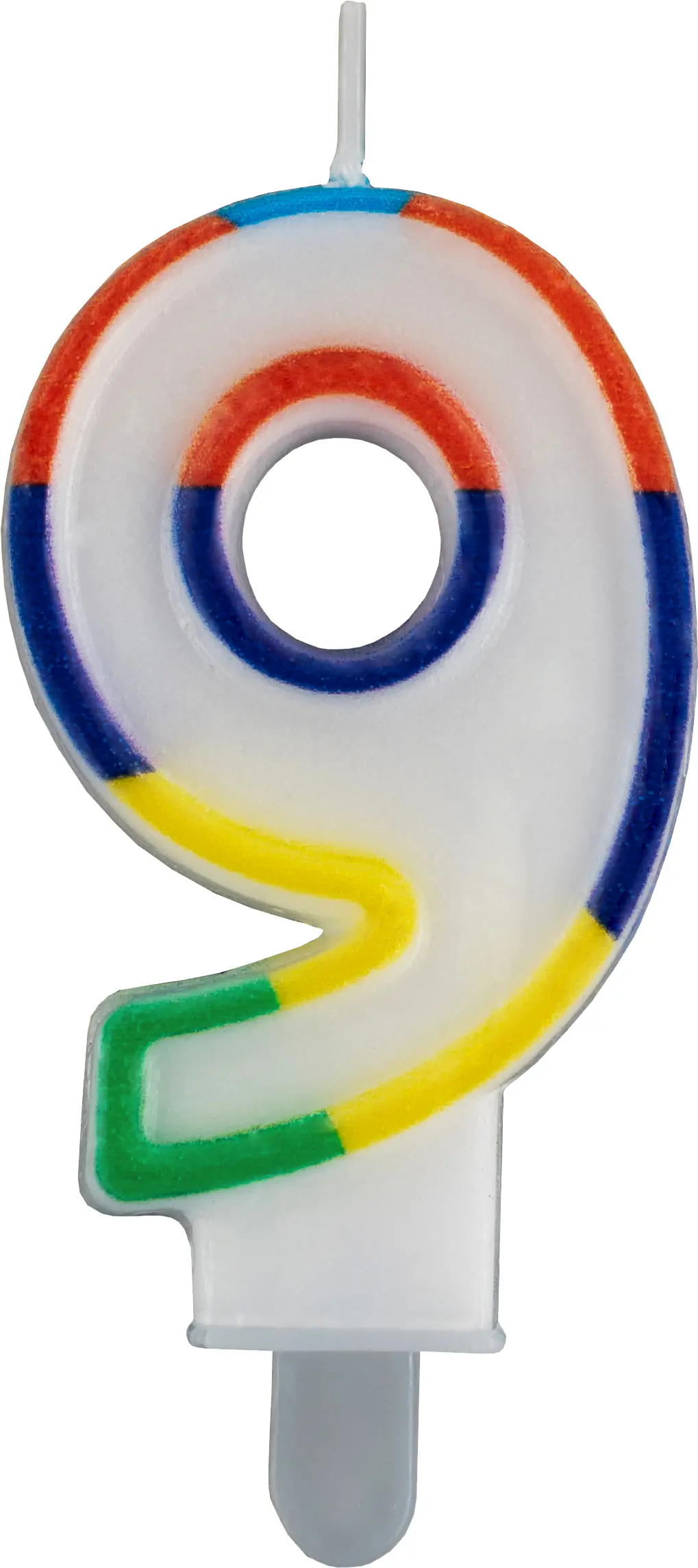 Geburtstagskerze Zahl 9 bunt 6 cm - 1 Stück