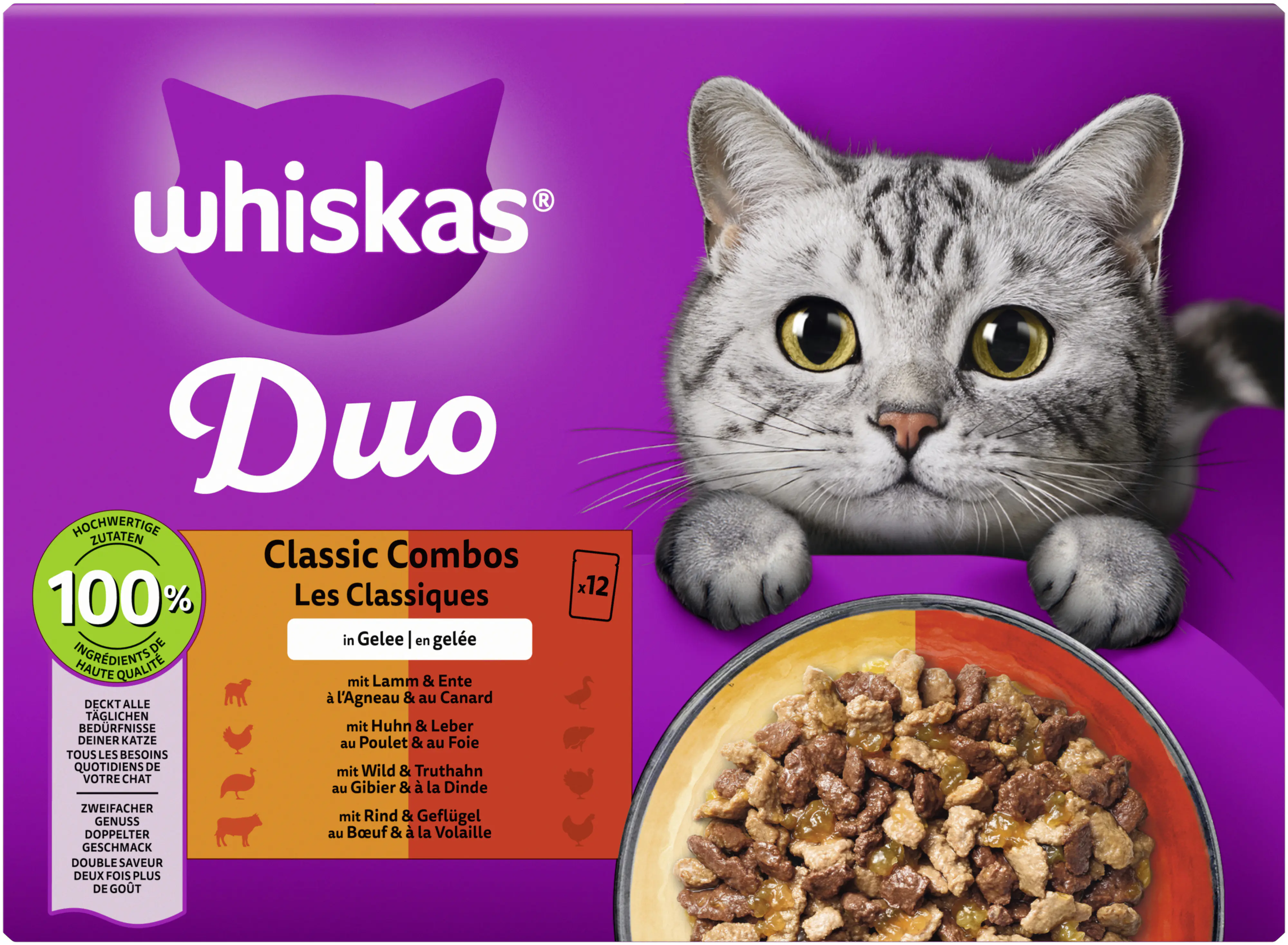 Whiskas Multipack Duo Classic Combos in Gelee Katzenfutter 12 x 85 g