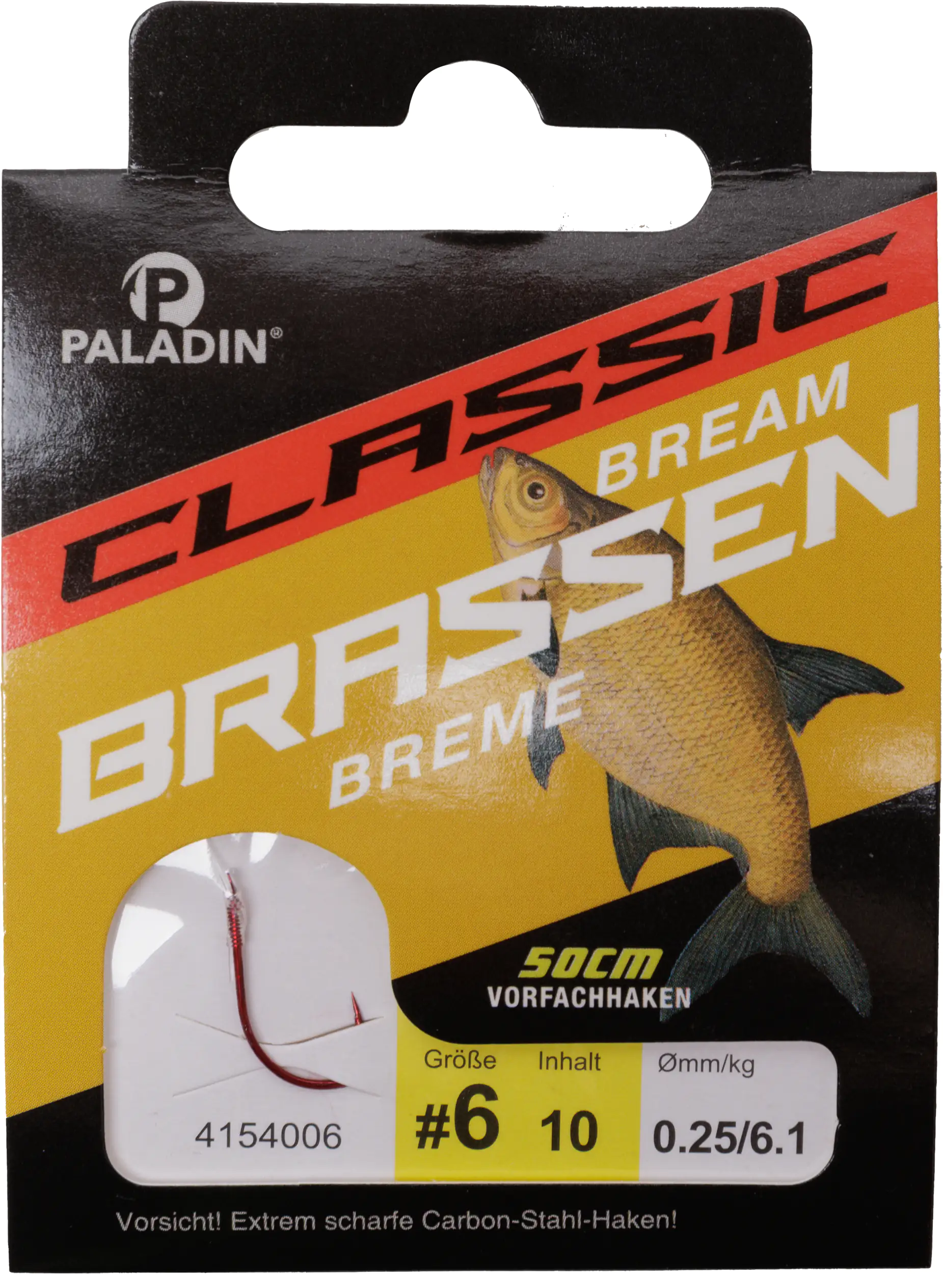 Paladin Brassenhaken gebunden Größe 6 50 cm 10 Stück rot