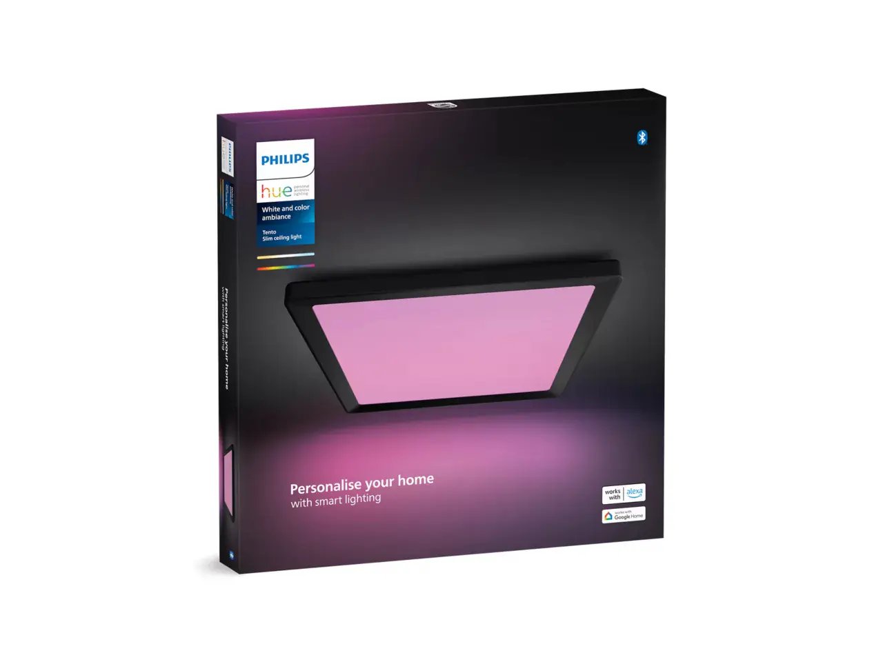 Philips Hue LED Deckenleuchte Tento + Dimmschalter eckig schwarz 39,5 x 39,5 cm RGB Philips Hue LED Deckenleuchte Tento + Dimmschalter eckig schwarz 39,5 x 39,5 cm RGB