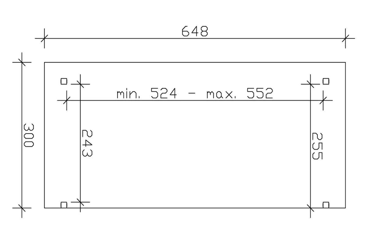 SKAN HOLZ Terrassenüberdachung Sanremo 648 x 300 cm, Leimholz, natur