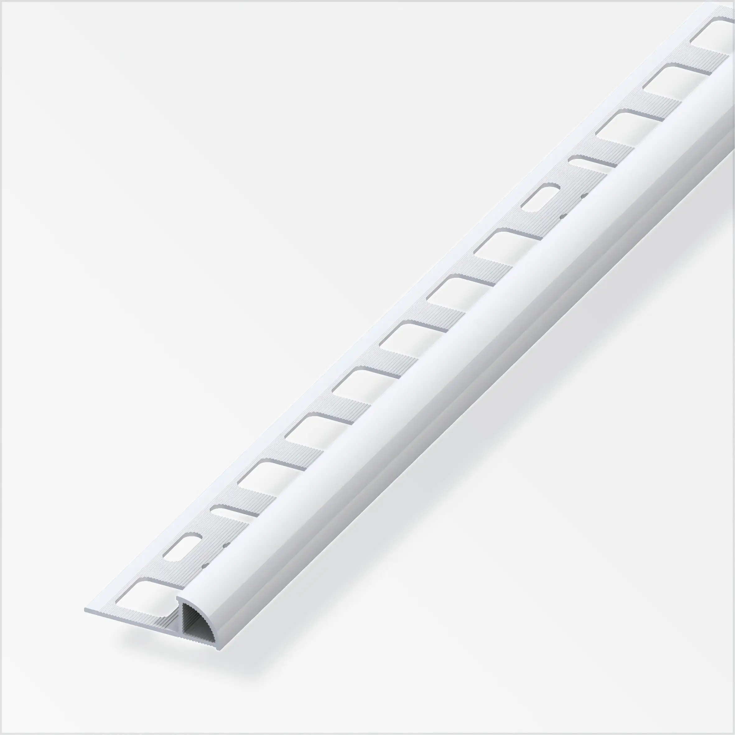 alfer Viertelkreisprofil PVC glatt grau glänzend