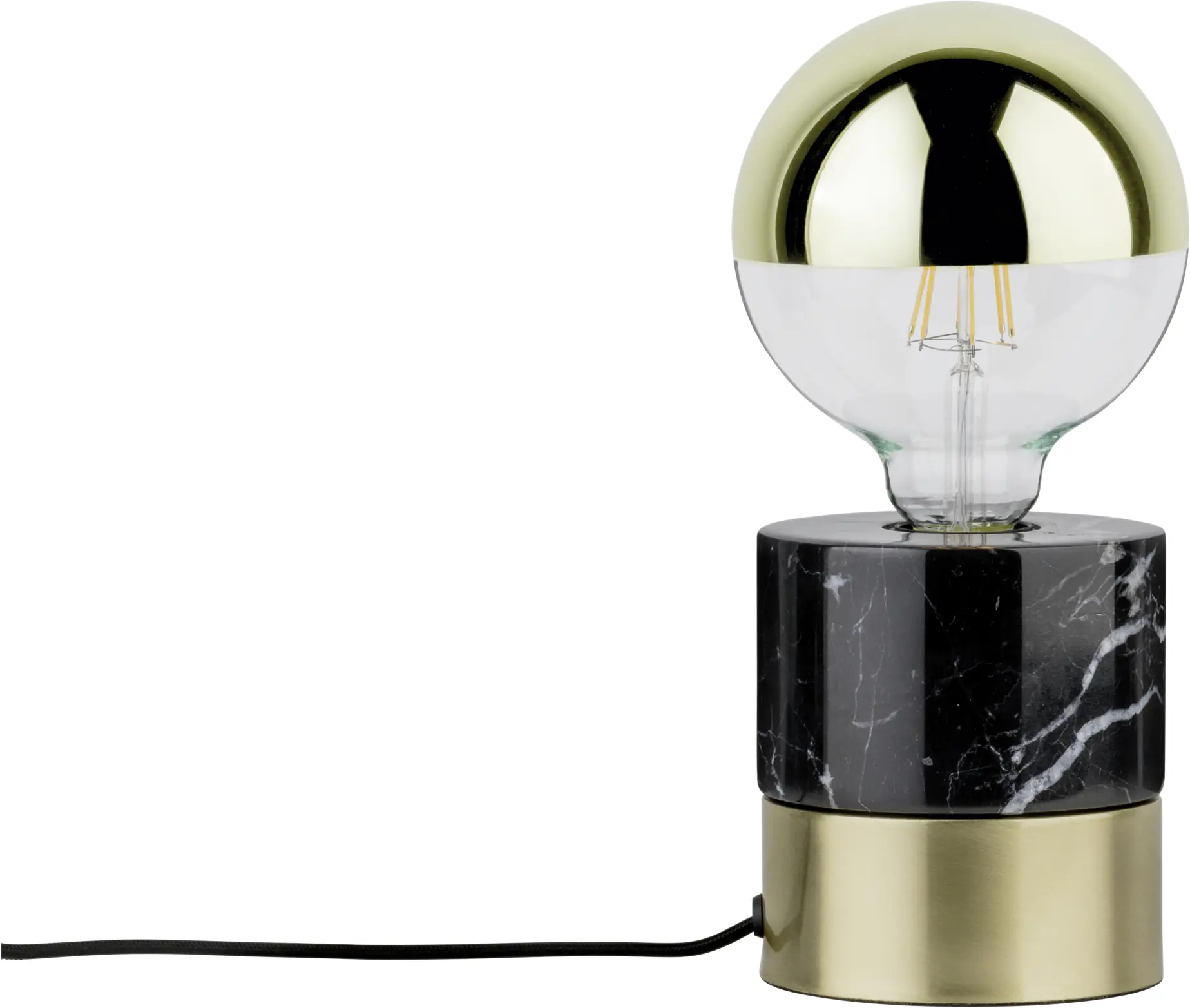 Paulmann Tischleuchte Neordic Vala E27, messing gebürstet, marmor, dimmbar