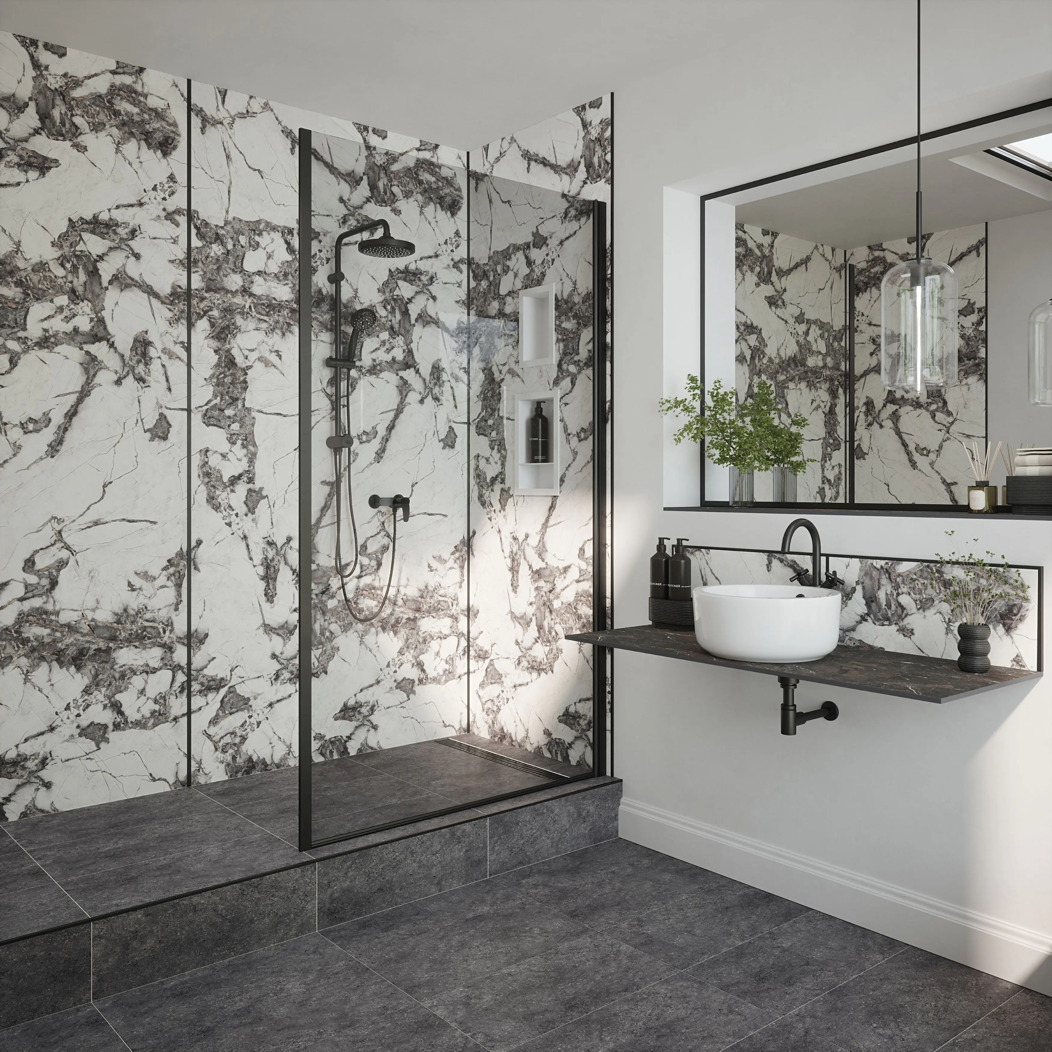 Wetwall Alloy Wandpaneel  Calacatta Fantasia 90 x 244 cm
