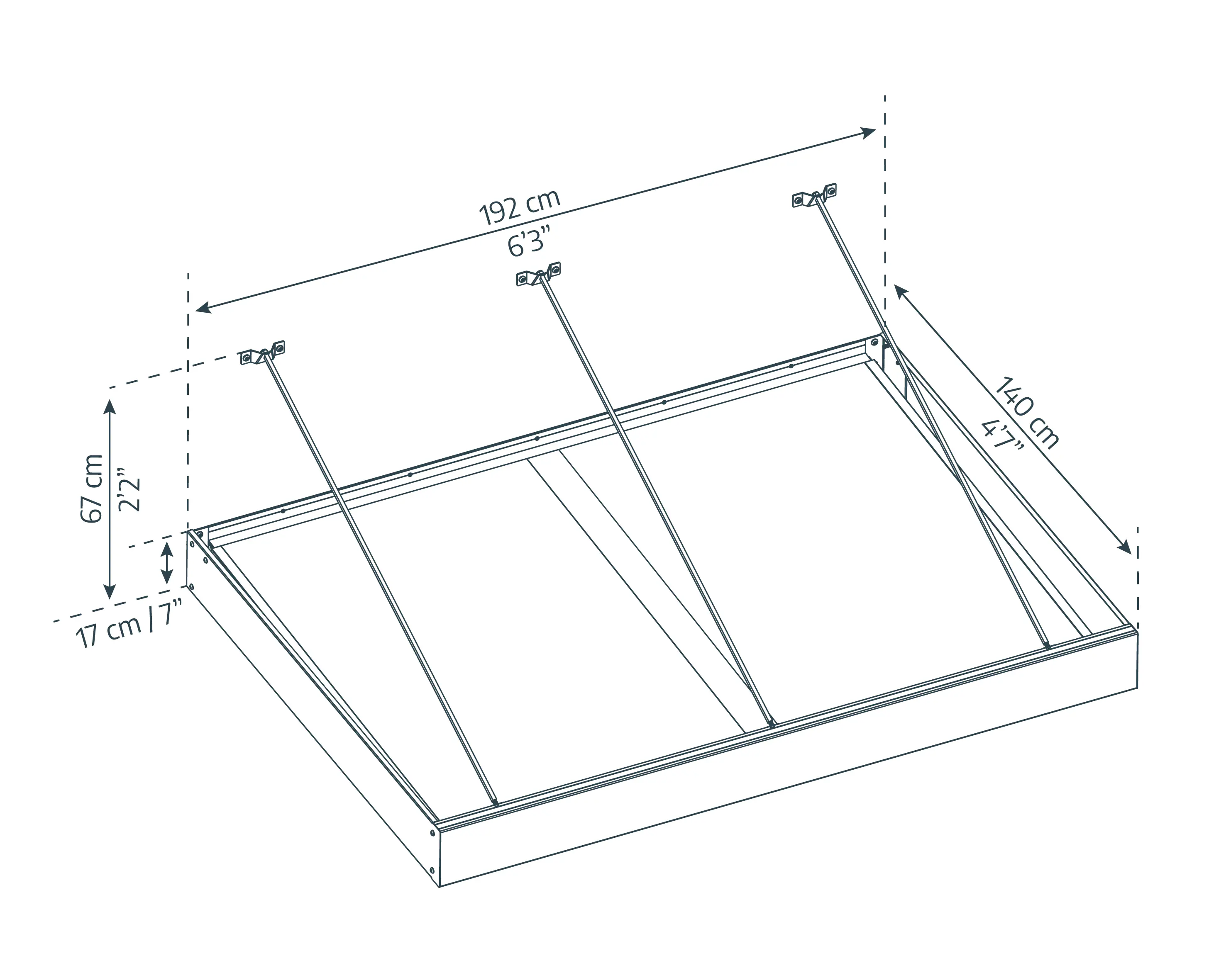 Canopia Vordach Sophia XL 2000 Grau Alu 192 x 140 cm