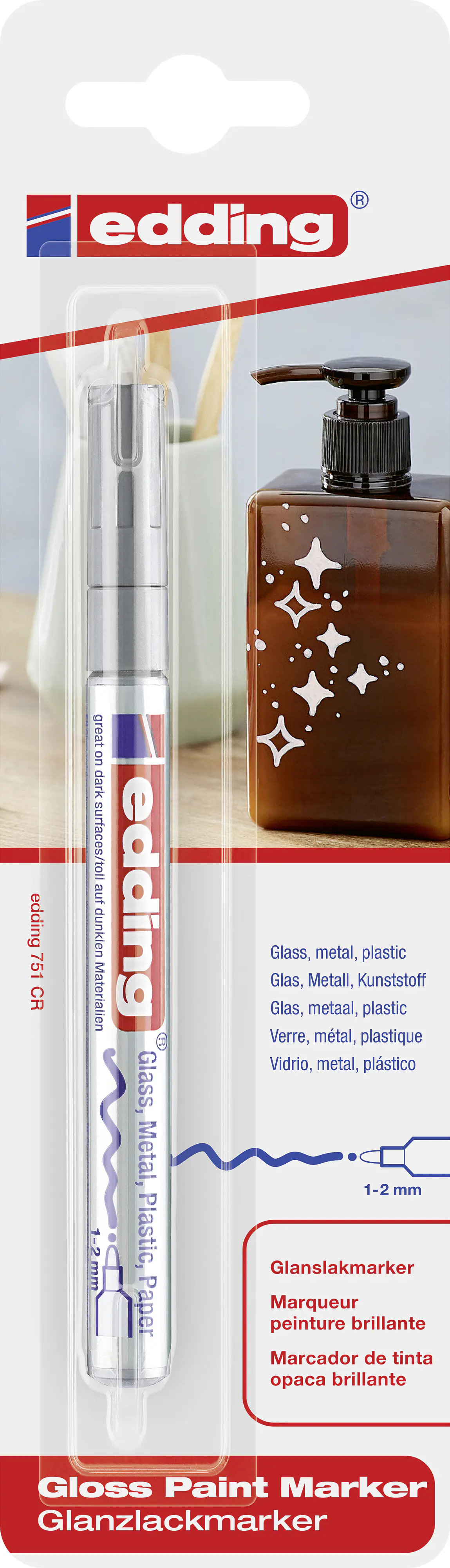 edding 751 gloss paint marker silber 1 - 2 mm
