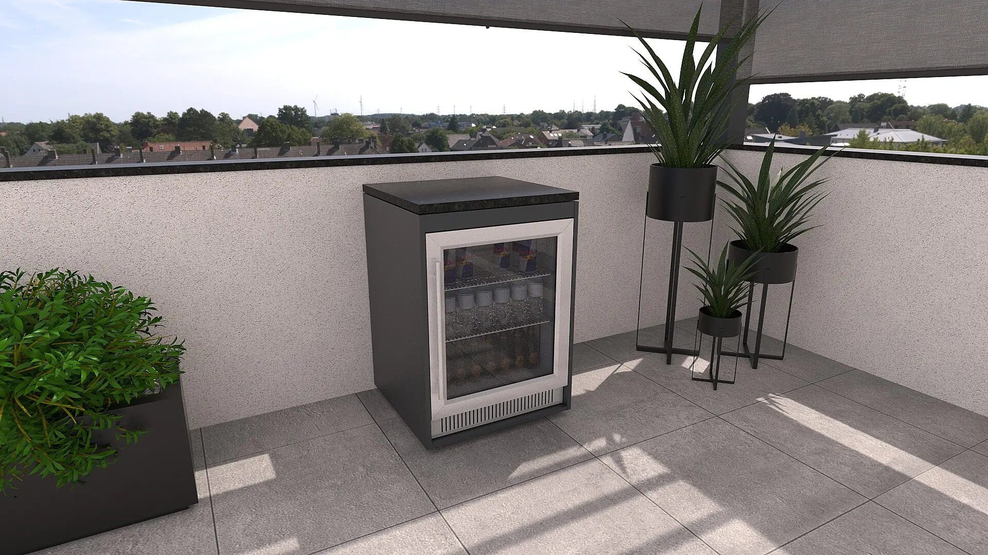 Bellano Living Element für Outdoorküchen inkl. Kühlschrank anthrazit granit