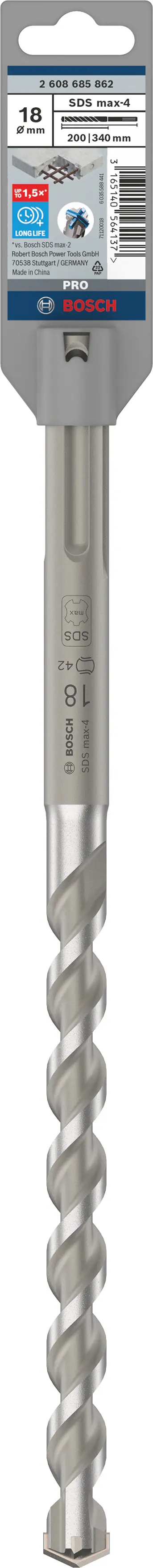 Bosch PRO Hammerbohrer SDS max-4 Ø 18 x 340 mm