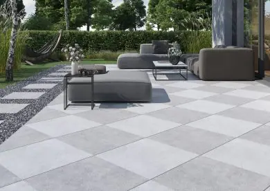 Terrassenplatte Feinsteinzeug Malmo Silver 60 x 60 cm silber Terrassenplatte Feinsteinzeug Malmo Silver 60 x 60 cm silber
