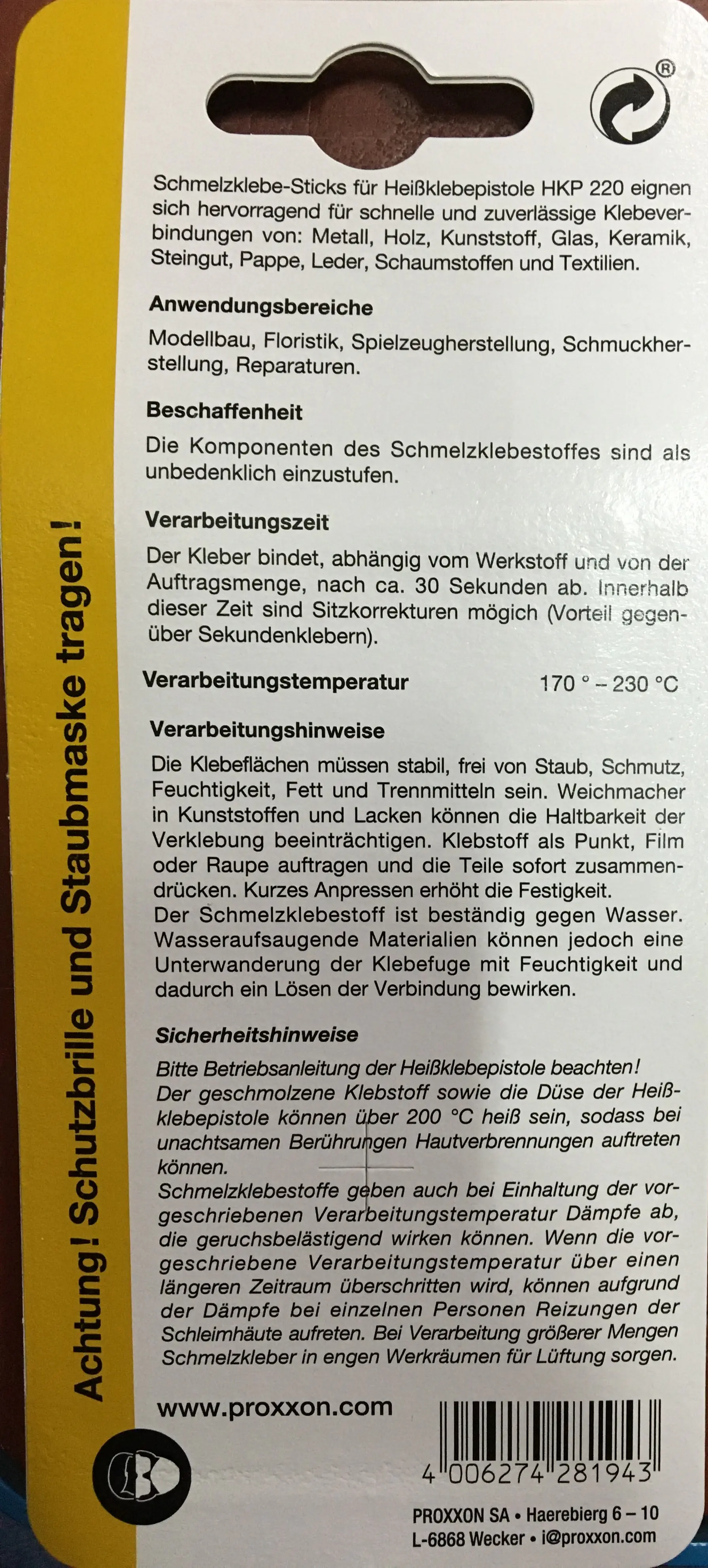 Proxxon Micromot Klebesticks für HKP 220 7 mm 12 Stück