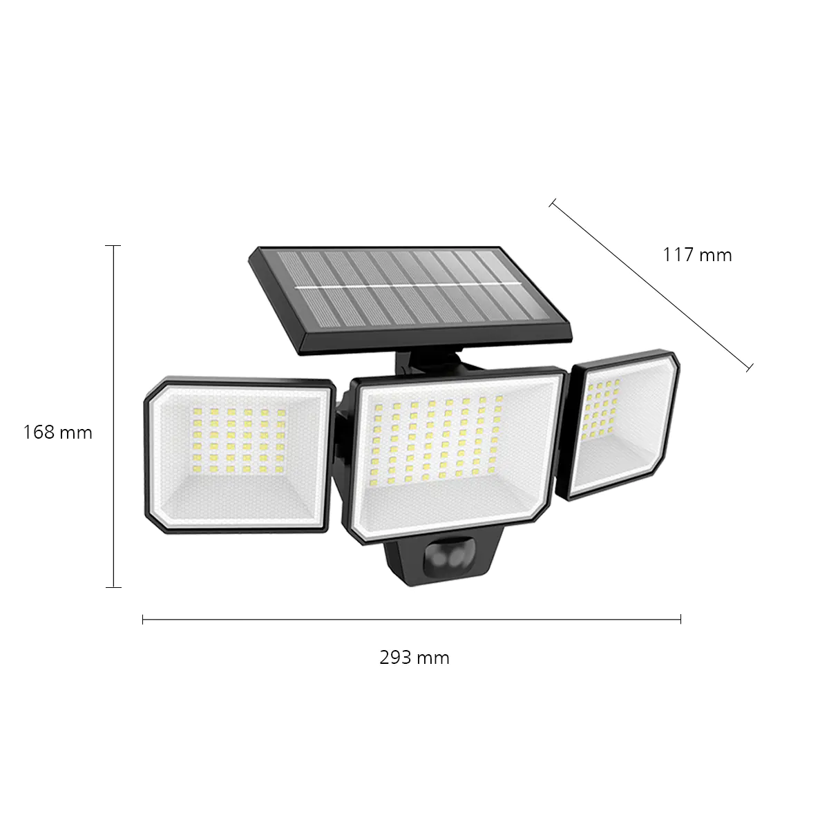Philips LED Solar-Wandstrahler Nysil schwarz 29,3 x 16,8 cm mit Bewegungsmelder