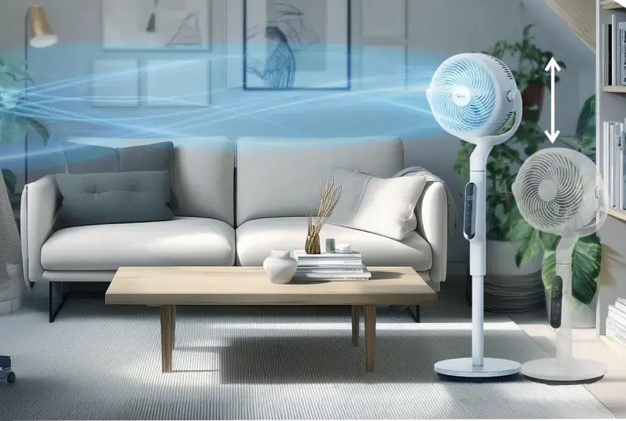 Midea Standventilator MFS242RDDW 4 Stufen Ø 40 cm verstellbar 76 - 110,6 cm weiß