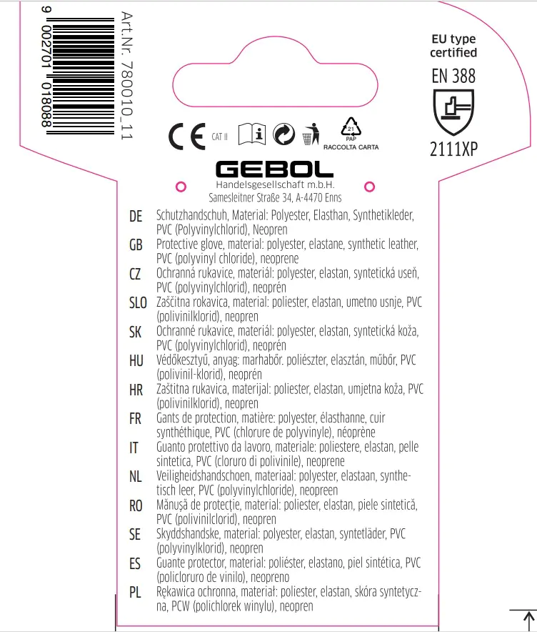 Gebol Handschuh Cornus  