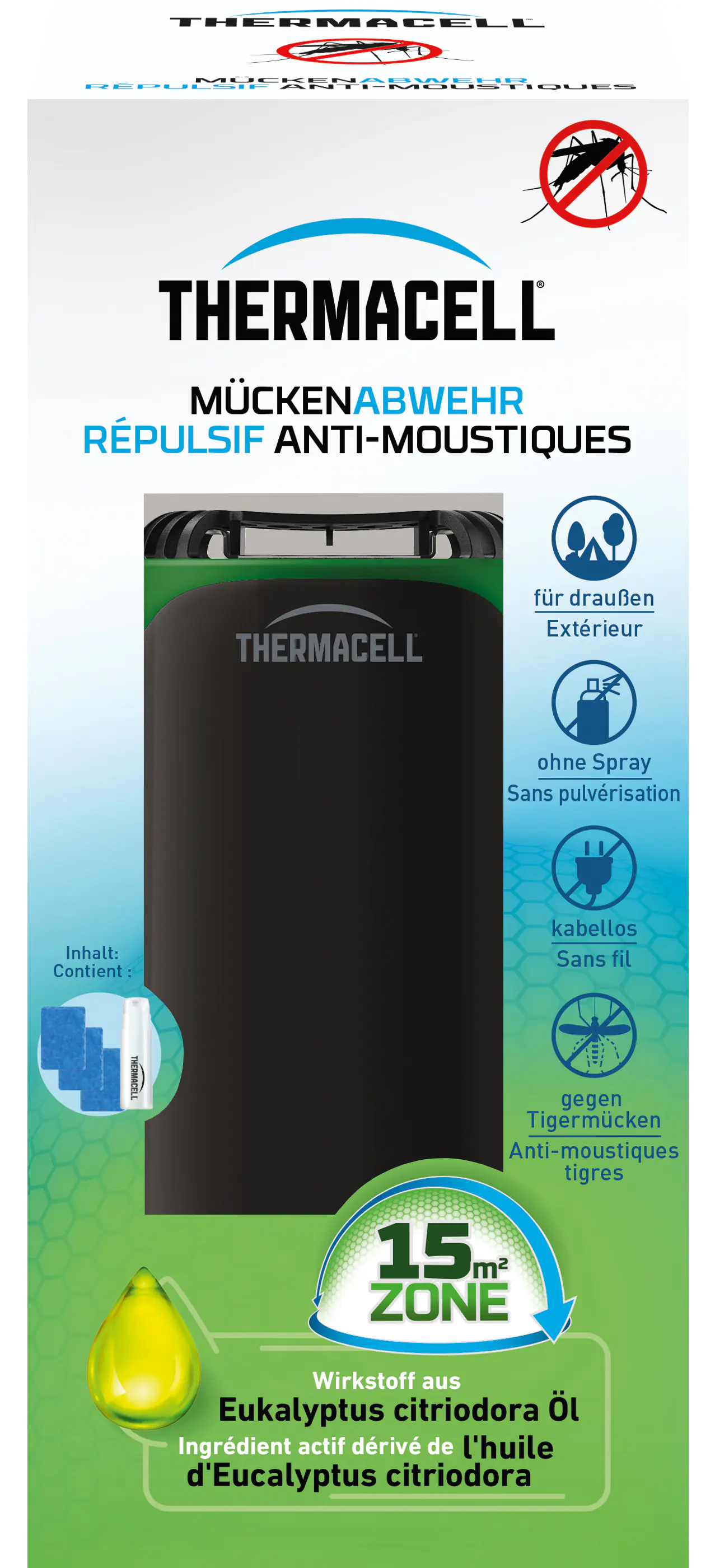 Thermacell Mückenabwehr-Verdampfer Protect schwarz-grün inkl. Wirkstoff