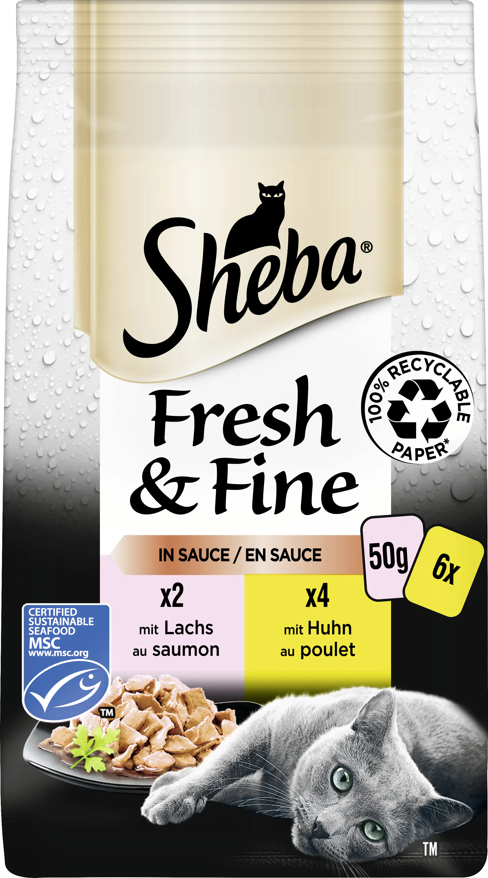 Sheba Multipack Fresh & Fine in Sauce Herzhafte Komposition 6 x 50 g