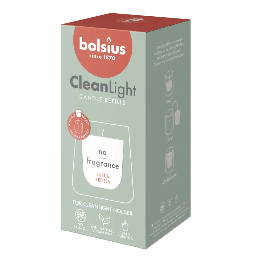 Bolsius Cleanlight Nachfüller 2er Pack - ohne Duft weiß Bolsius Cleanlight Nachfüller 2er Pack - ohne Duft weiß
