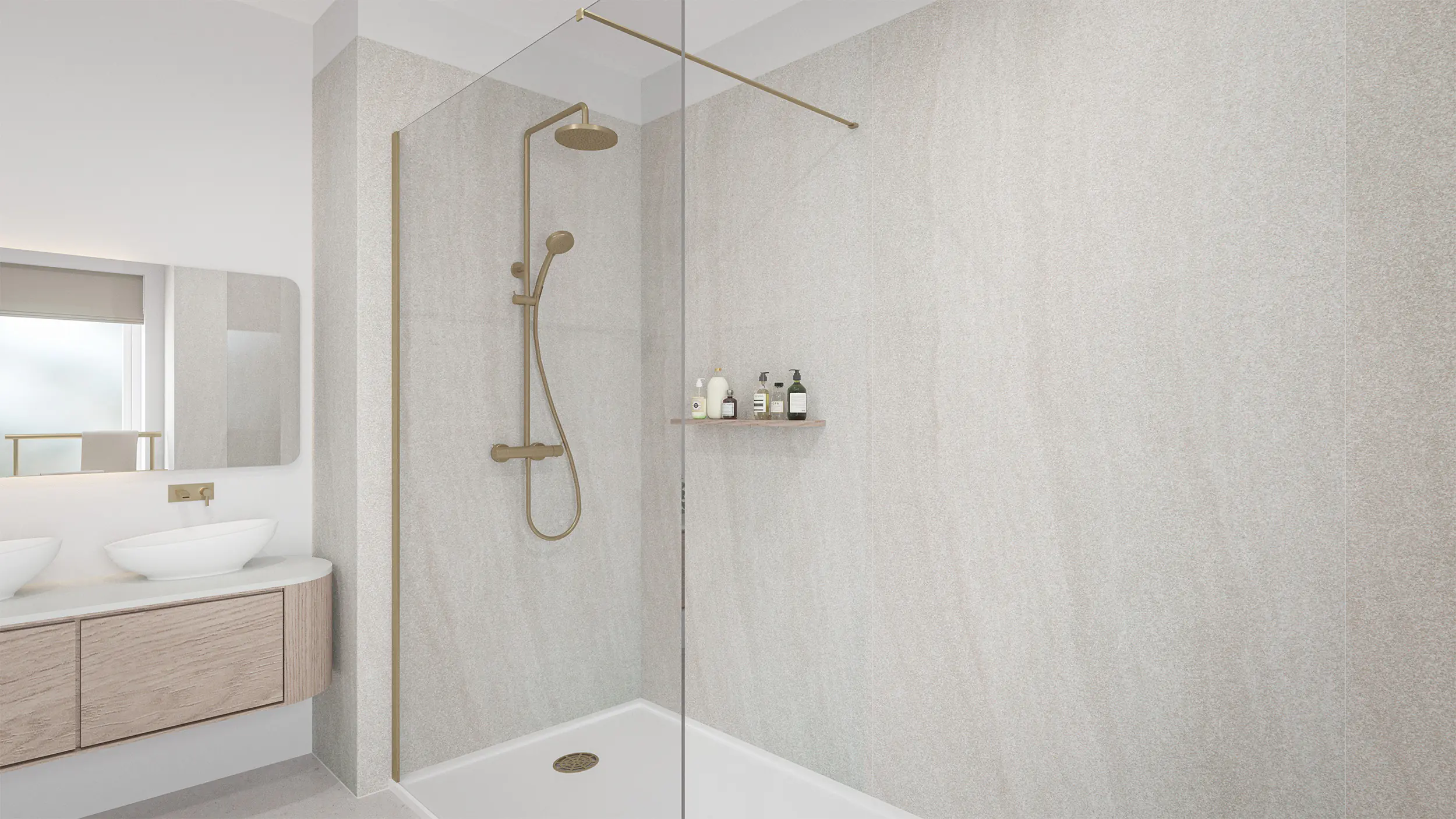 Wetwall Elite Wandpaneel  Moonlit Sand 120 x 242 cm mit Nut & Feder