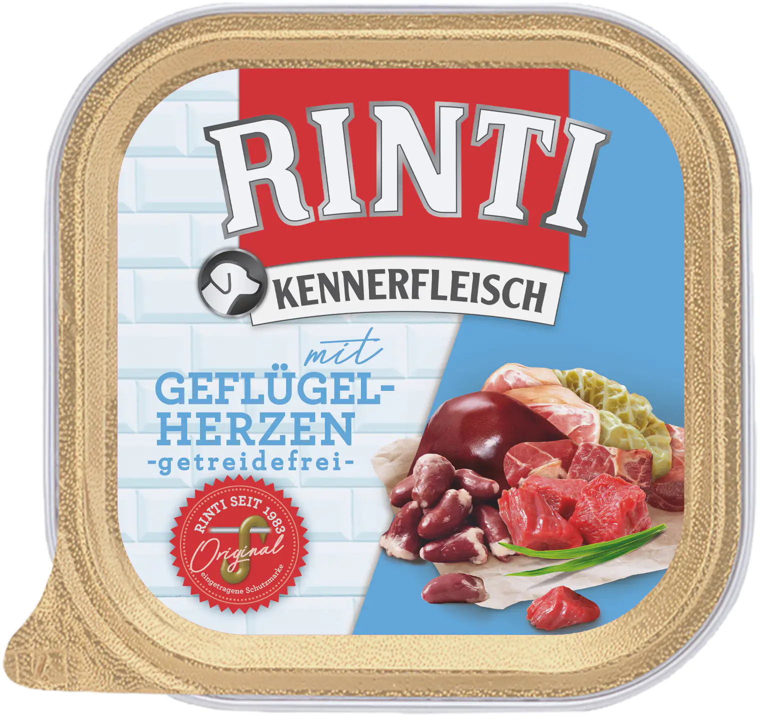 Rinti Kennerfleisch Hundenassfutter Adult 300 g Geflügelherzen