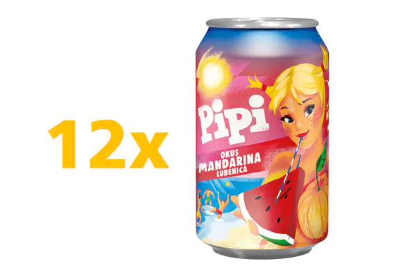 Pipi Mandarine-Wassermelone-Limonade Dose 12x 0,33 l EINWEG Pipi Mandarine-Wassermelone-Limonade Dose 12x 0,33 l EINWEG