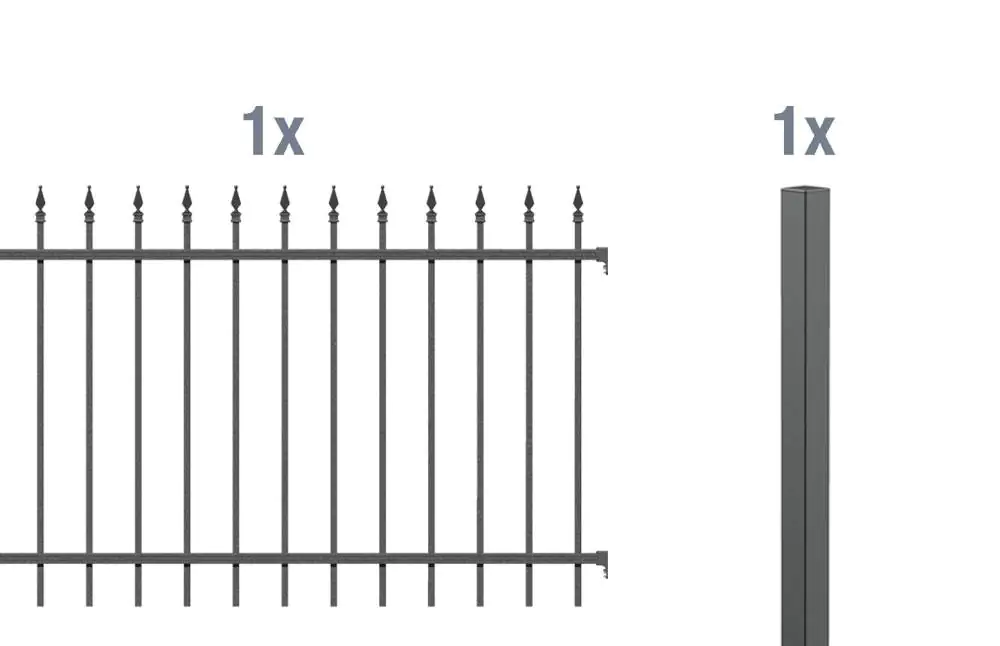 Alberts Komplettset Zaun Chaussee 2 m 120 cm anthrazit zE