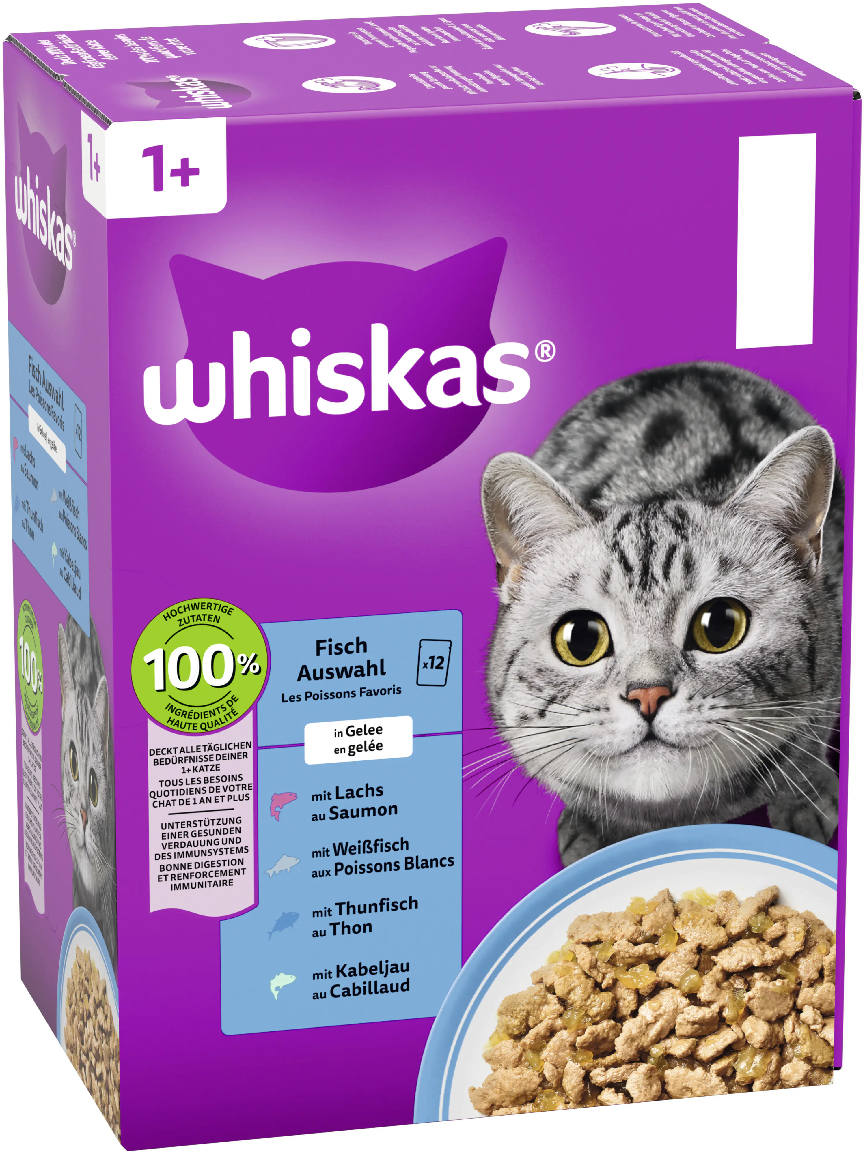 Whiskas Multipack 1+ Fisch in Gelee 12 x 85 g